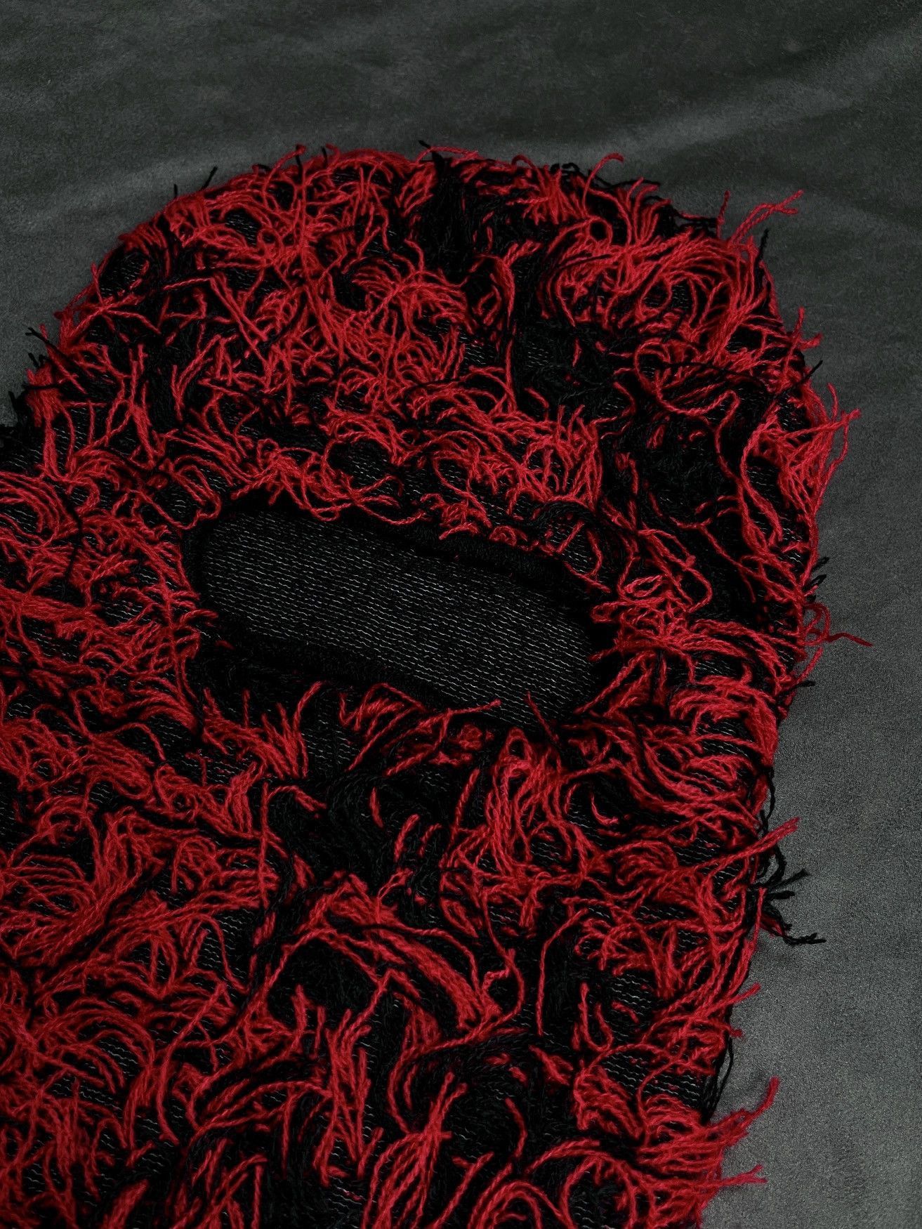 Japanese Brand Deadstock Y2k Balaclava Knitted Full Face Ski Mask Red OS Size ONE SIZE - 4 Thumbnail