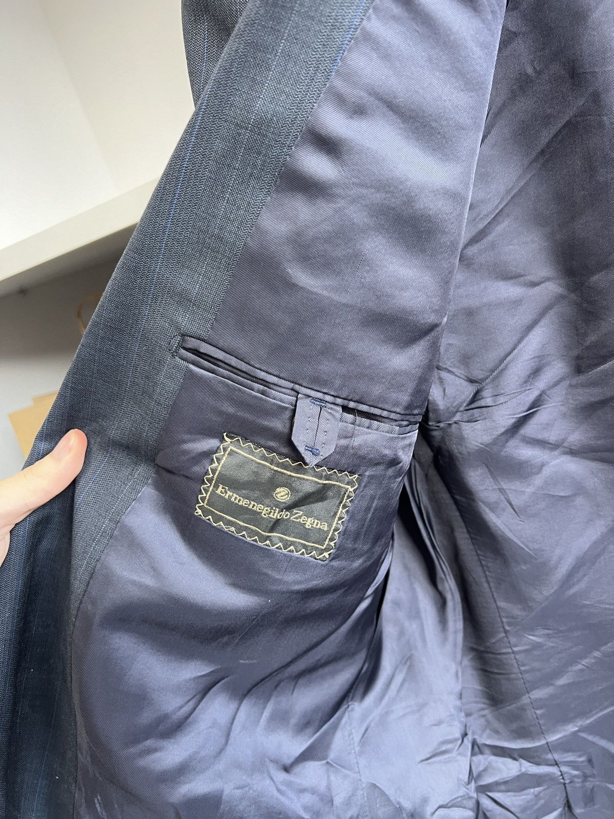 Designer × Ermenegildo Zegna × Vintage Vintage Ermenegildo Zegna Navy Luxury Old Money Style Blazer Size 40L - 5 Thumbnail