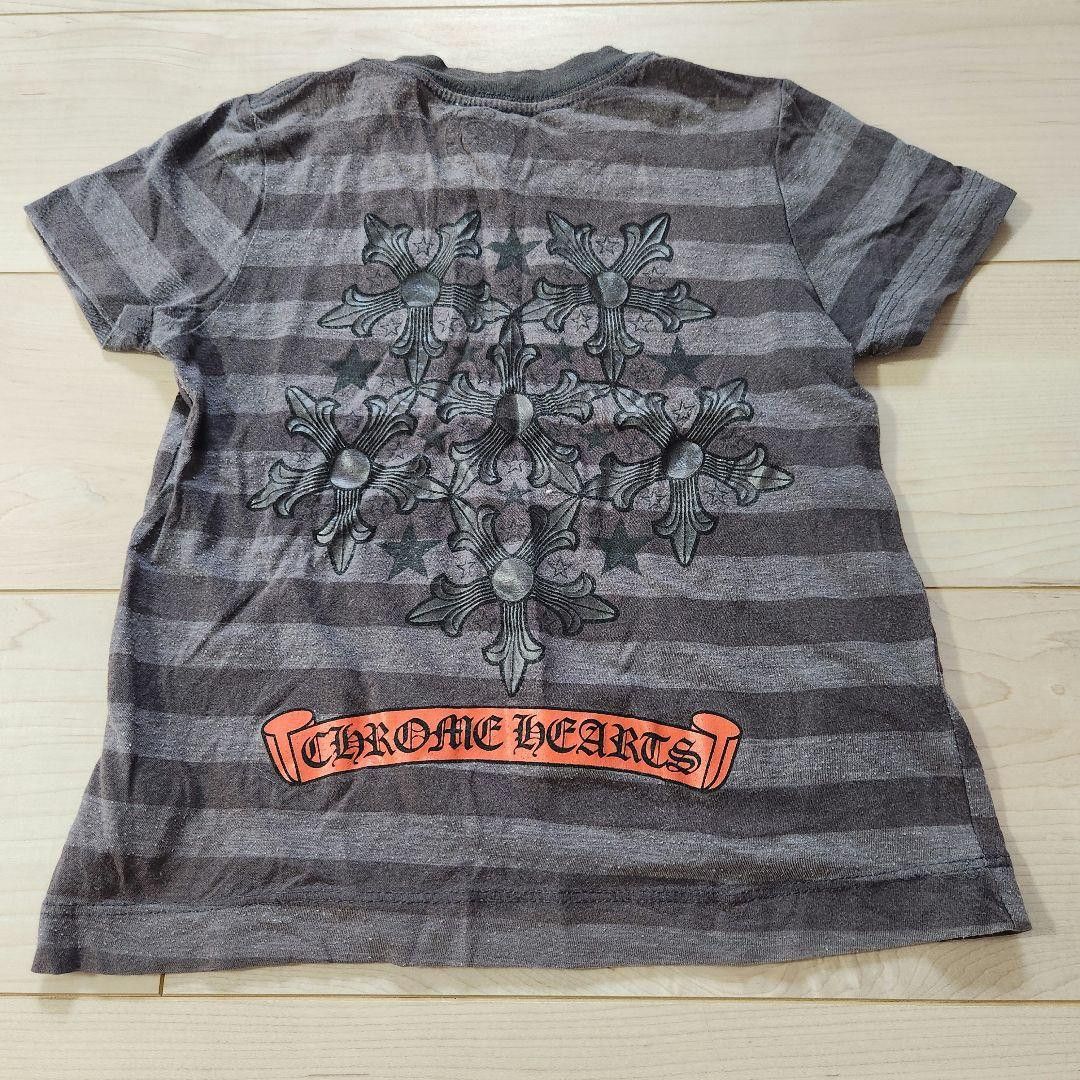 CHROME HEARTS Gray Short Sleeve Striped T-shirt 110cm