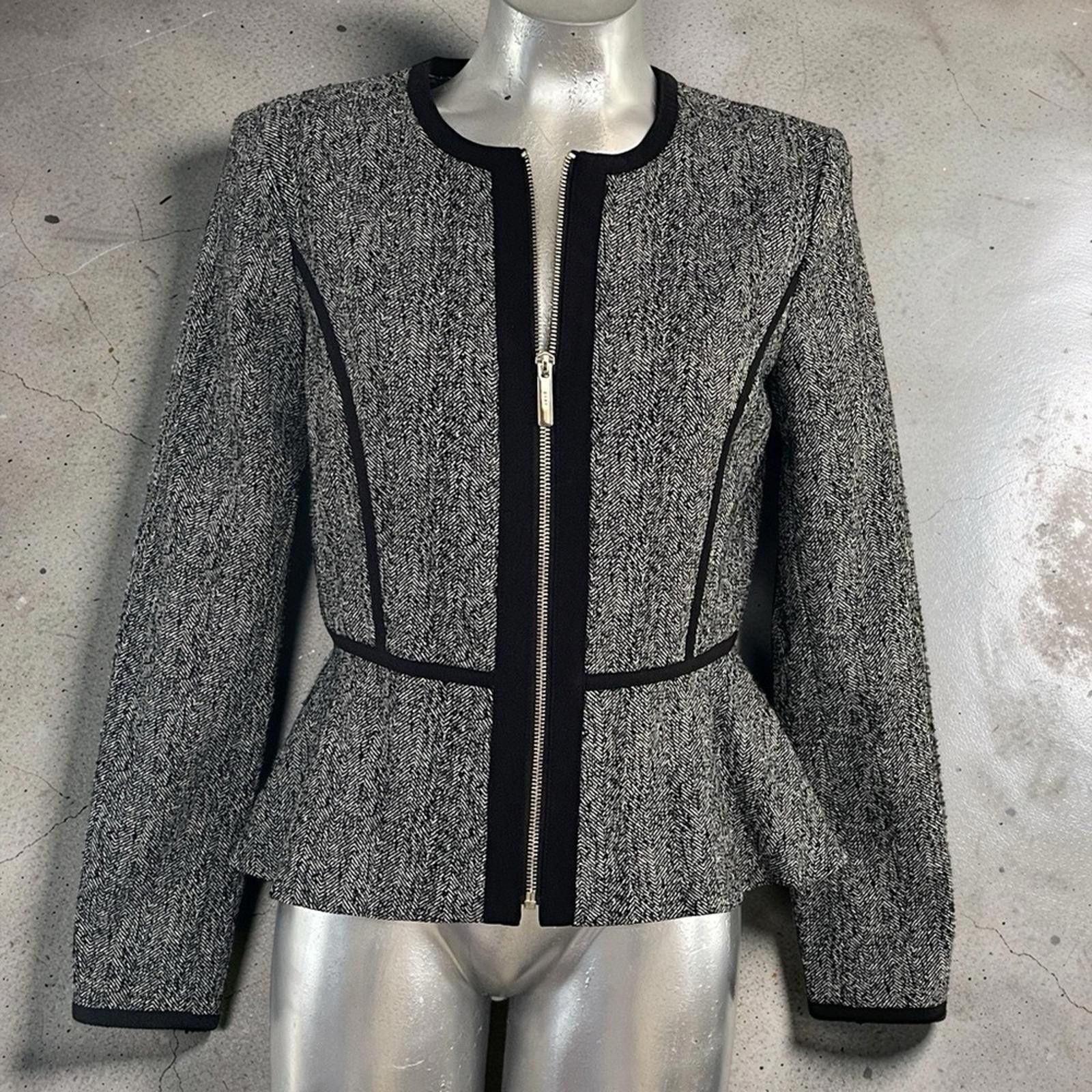 DKNY DKNY Black and Gray Textured Blazer in Size 6 - NWOT Size M / US 6-8 / IT 42-44 - 1 Thumbnail