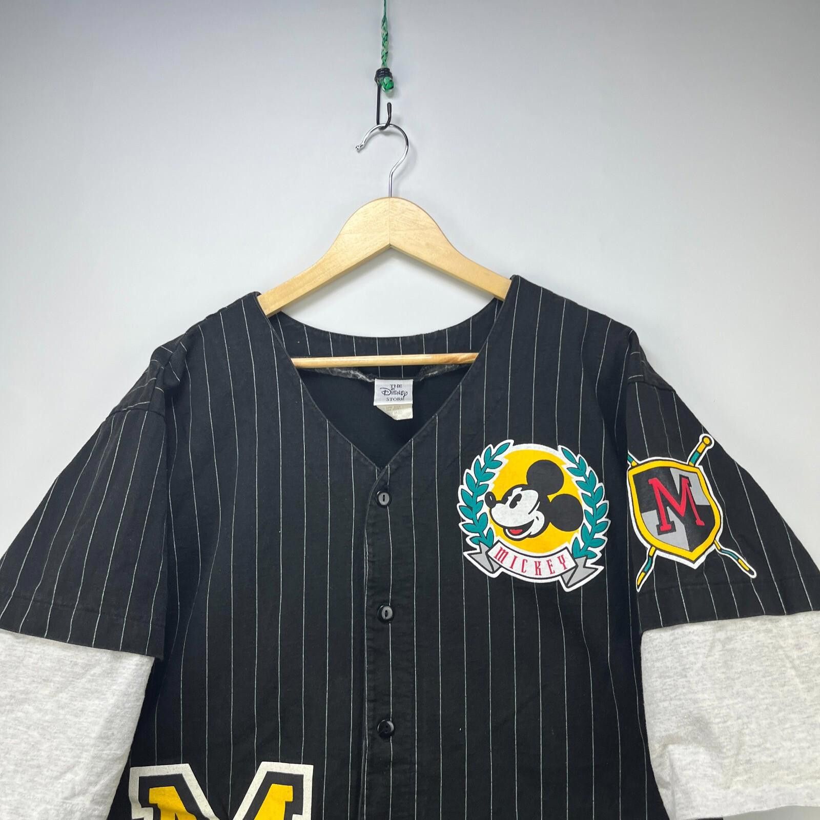 Disney Vintage 90s Mickey Mouse Disney Baseball Jersey Large Size US L / EU 52-54 / 3 - 4 Thumbnail