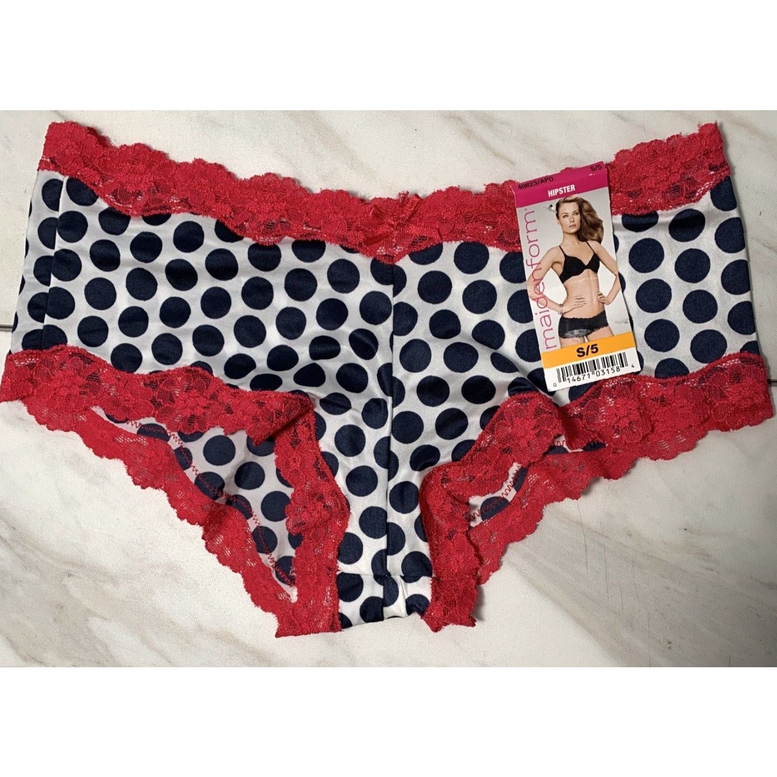 Vintage Victoria Secret & Maidenform Hipster Cheeky Panties S Pink & Black Womens Stretch Size 28" / US 6 / IT 42 - 7 Thumbnail
