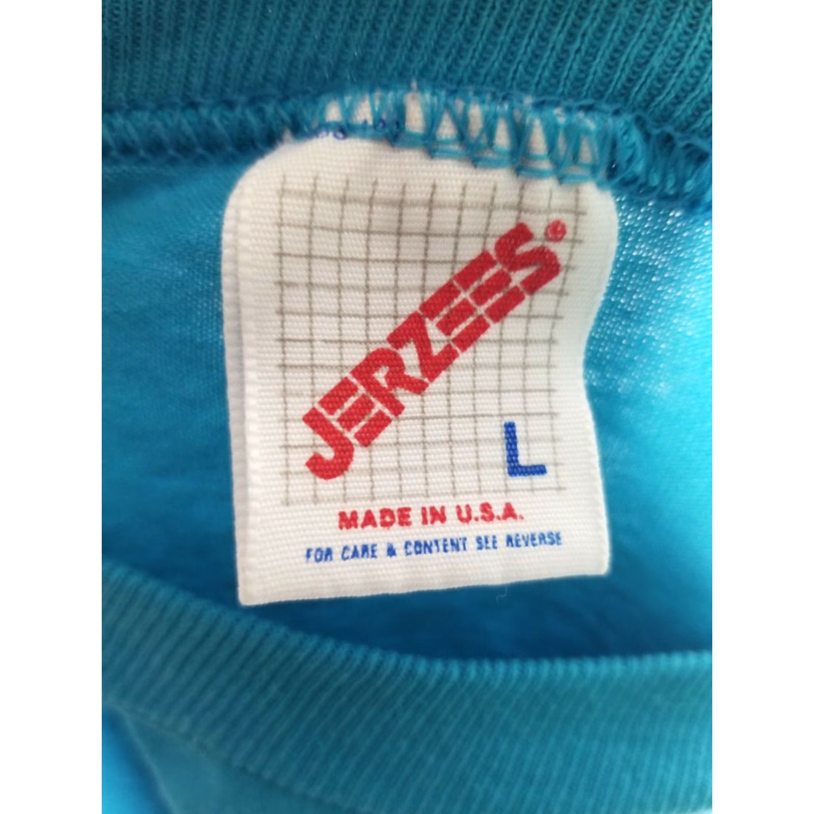 Jerzees VINTAGE Jerzees T-Shirt Men L Jesus Christ Follow Me Mark 1:17 Double Sided USA Blue Cotton Crew Neck Short Sleeve 90s Religion Mens Size US L / EU 52-54 / 3 - 6 Thumbnail