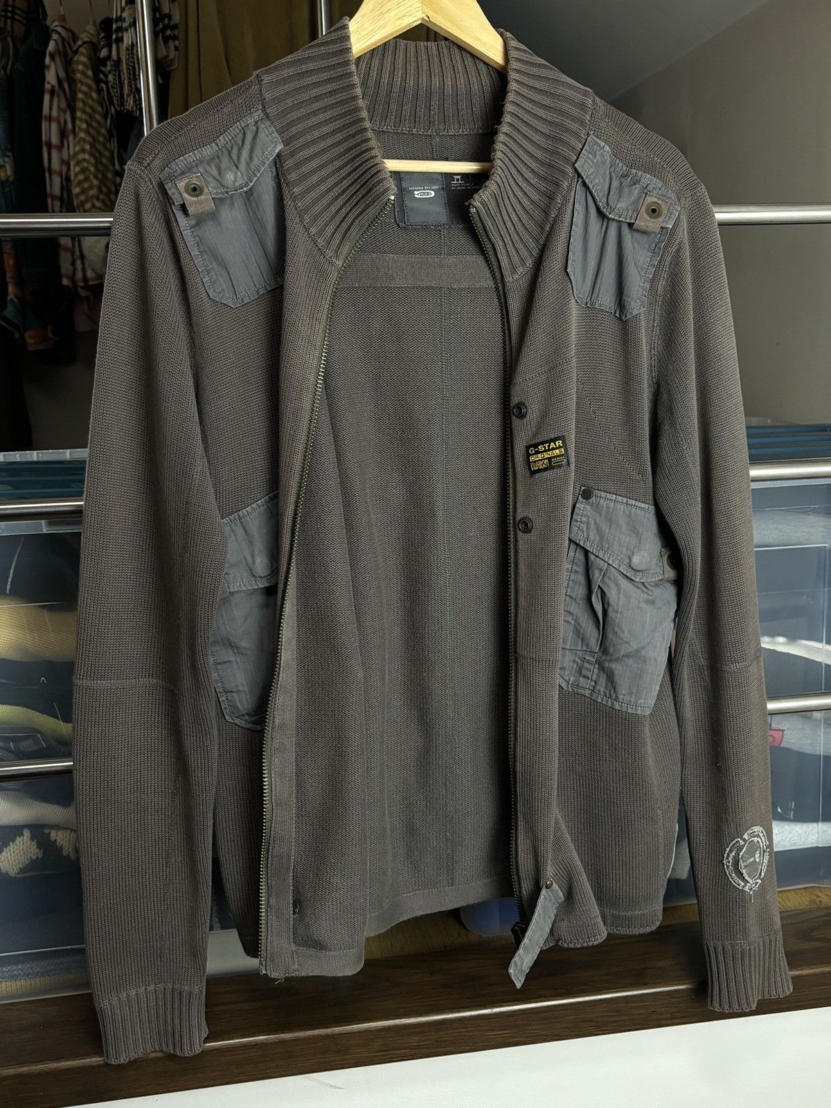 G-Star G-Star Raw Knit Cargo Zip Sweater Sweatshirt Military Army Size US L / EU 52-54 / 3 - 4 Thumbnail
