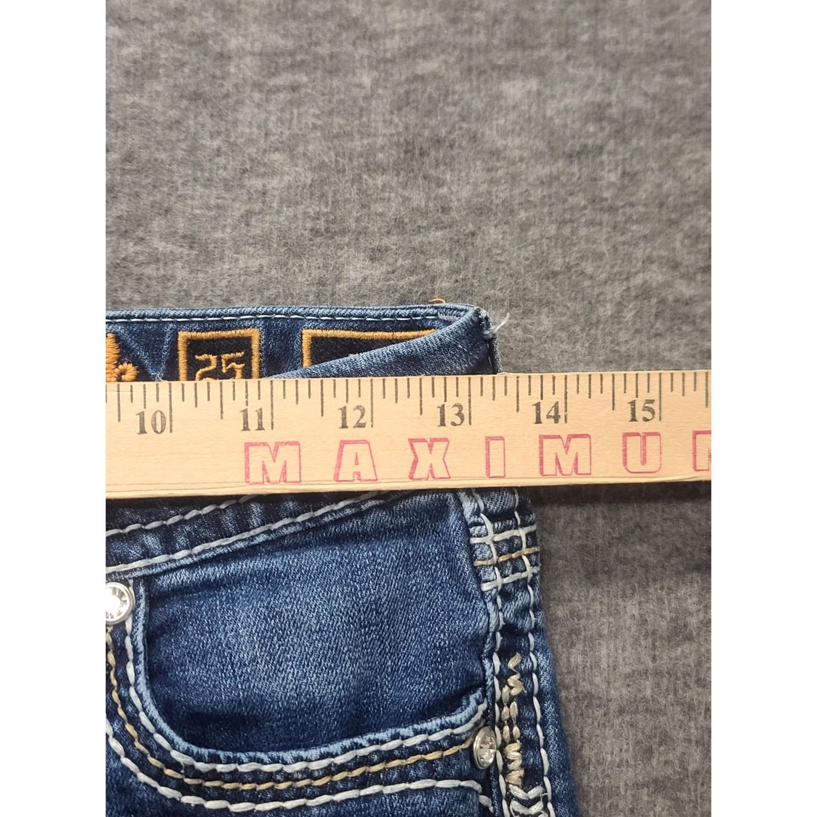Vintage Rock Revival Jeans Womens 25x31 Betty Easy Skinny Fit Ankle Cut Low Rise Stretch Denim Blue 5-Pocket Size 42" / US 20 - 5 Thumbnail
