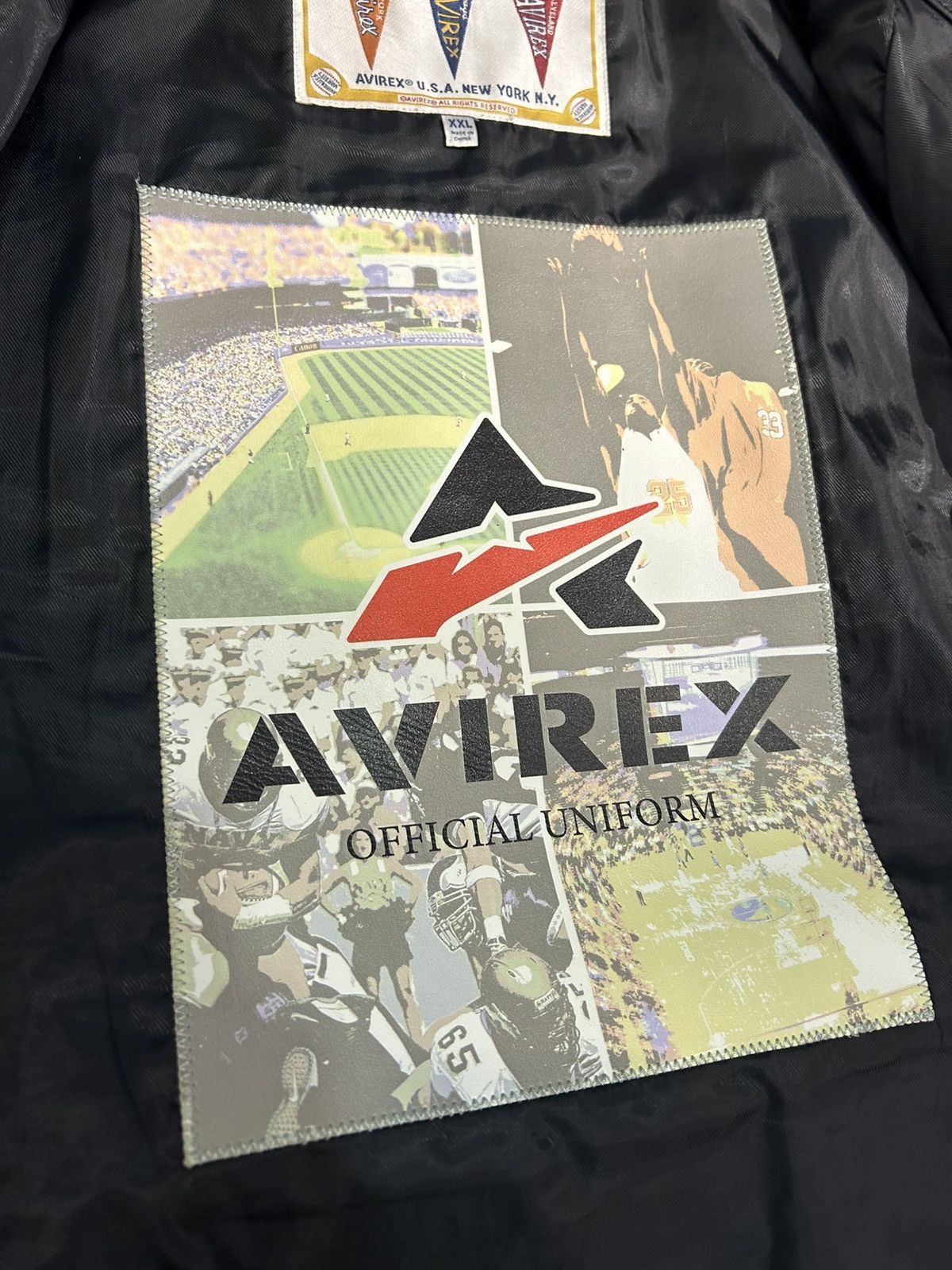 Avirex Avirex Stadium Bomber Leather Jacket Size US XXL / EU 58 / 5 - 9 Thumbnail