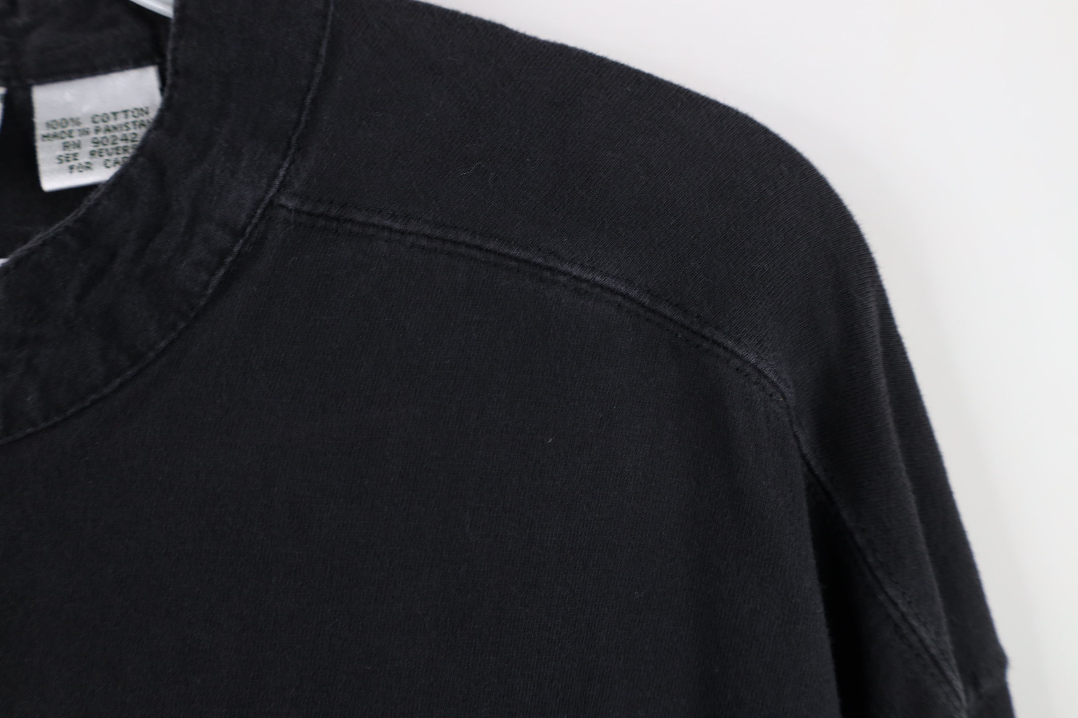 Vintage Vintage 90s Streetwear Blank Cotton Henley T-Shirt Black Size US L / EU 52-54 / 3 - 5 Thumbnail