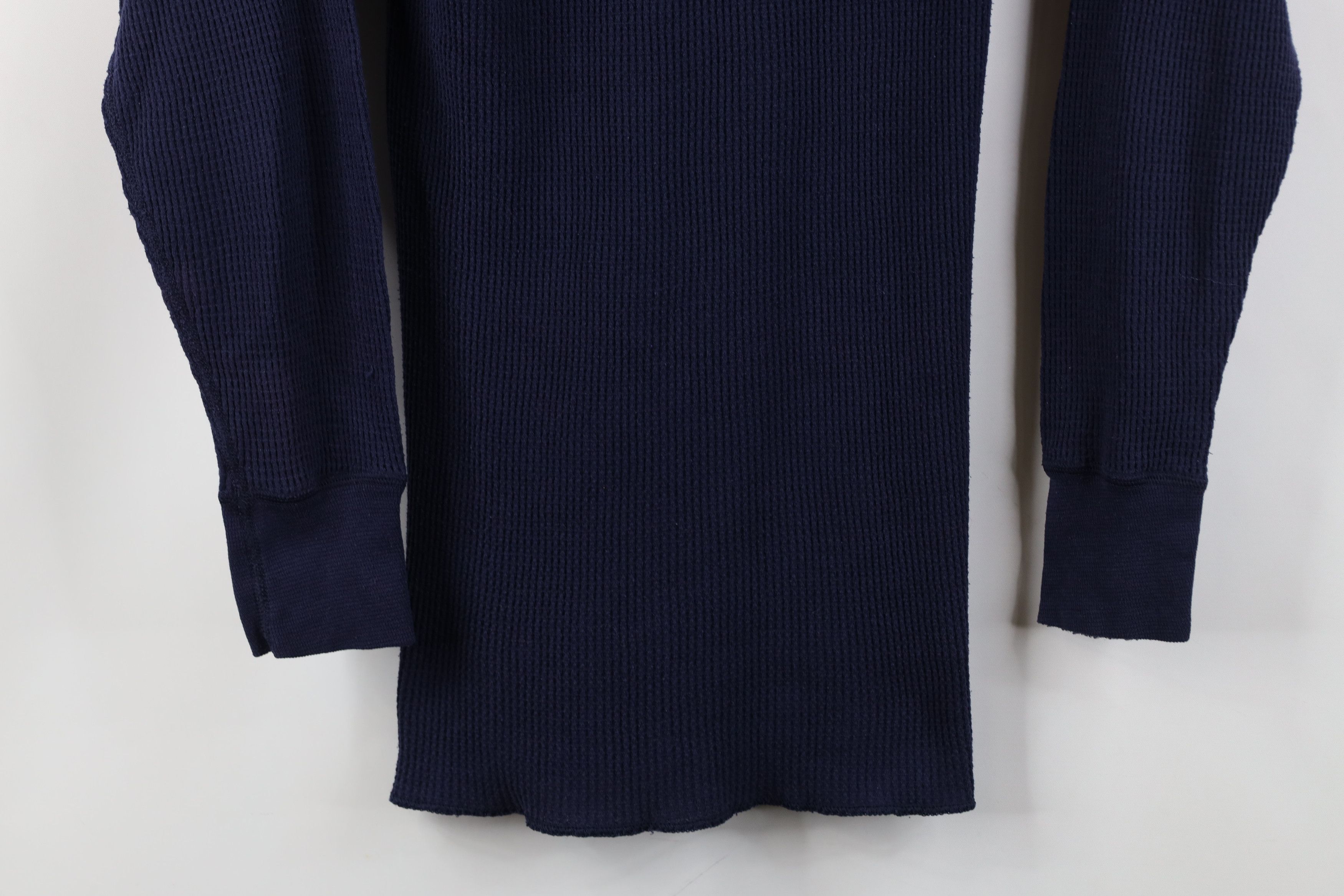 Vintage Vintage 70s Streetwear Thermal Waffle Knit T-Shirt Blue USA Size US L / EU 52-54 / 3 - 3 Thumbnail