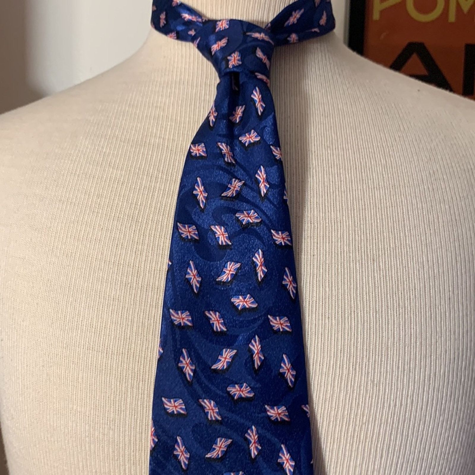 Vintage Union Jack English British flags necktie Size ONE SIZE - 3 Thumbnail