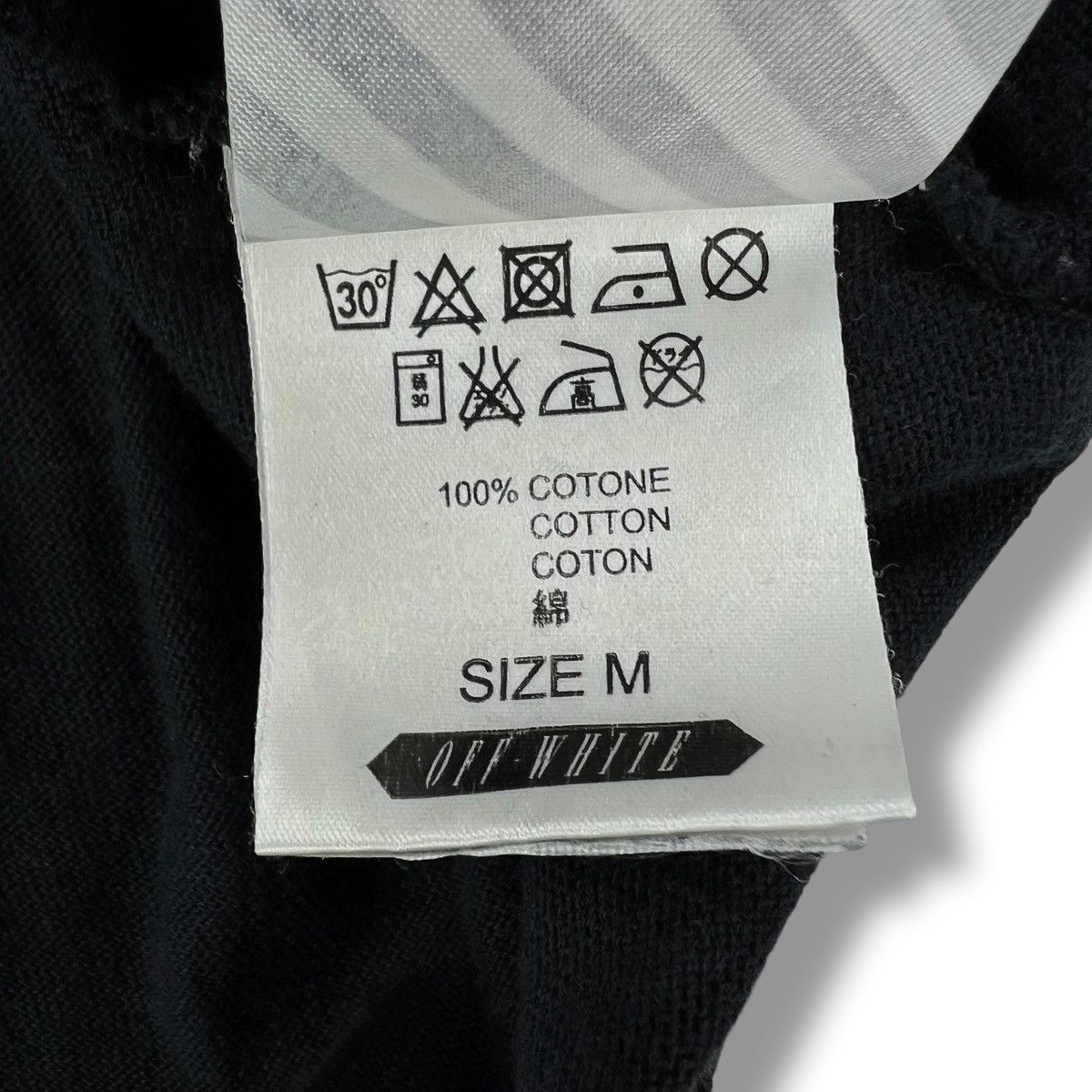 Off-White Off-White Diagonal Velour Black T Shirt Size US M / EU 48-50 / 2 - 5 Thumbnail