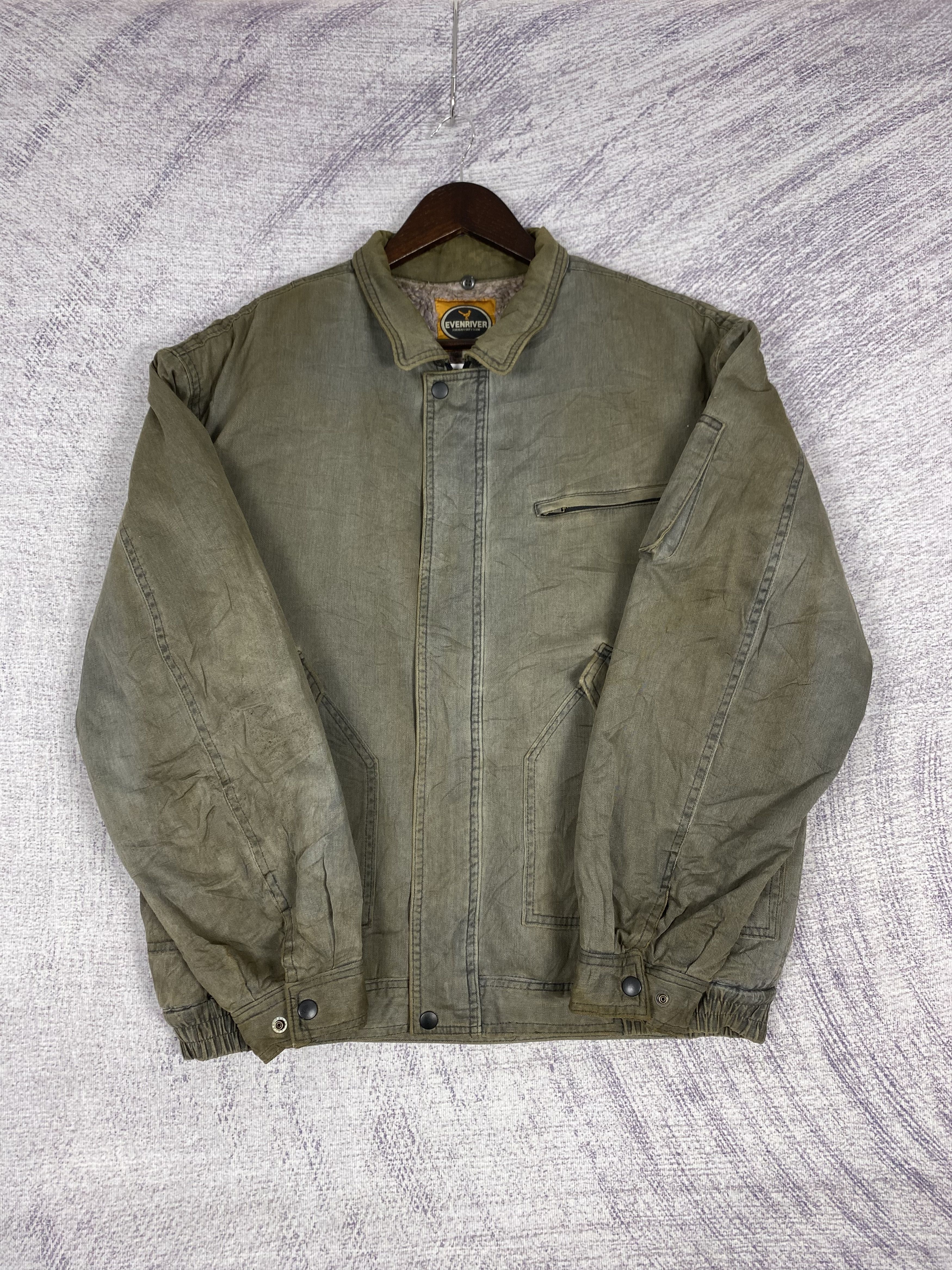 Ever Vintage Even River Sherpa Lining Faded Bomber Jacket Size US L / EU 52-54 / 3 - 3 Thumbnail