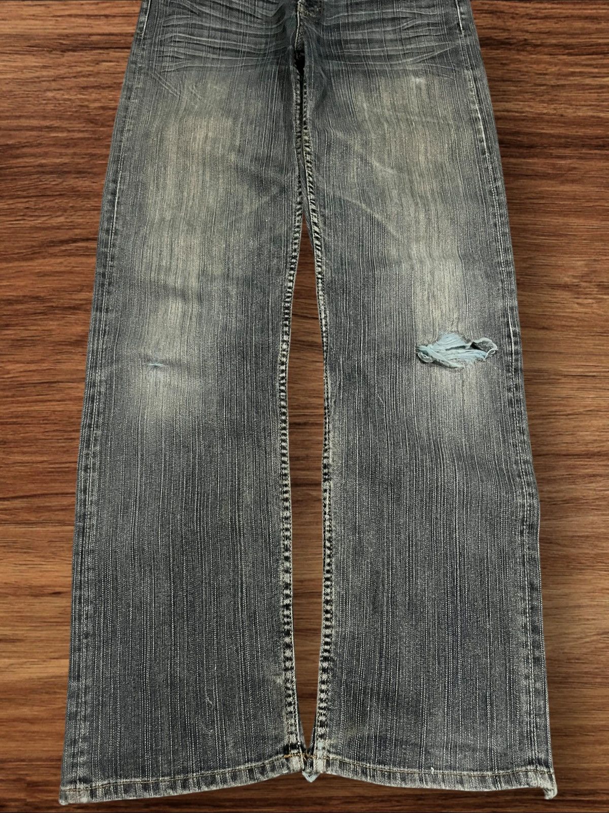 Japanese Brand ⚡️Distressed⚡️Vintage Japanese Brand Villand Dark Blue Jeans Size US 30 / EU 46 - 8 Thumbnail