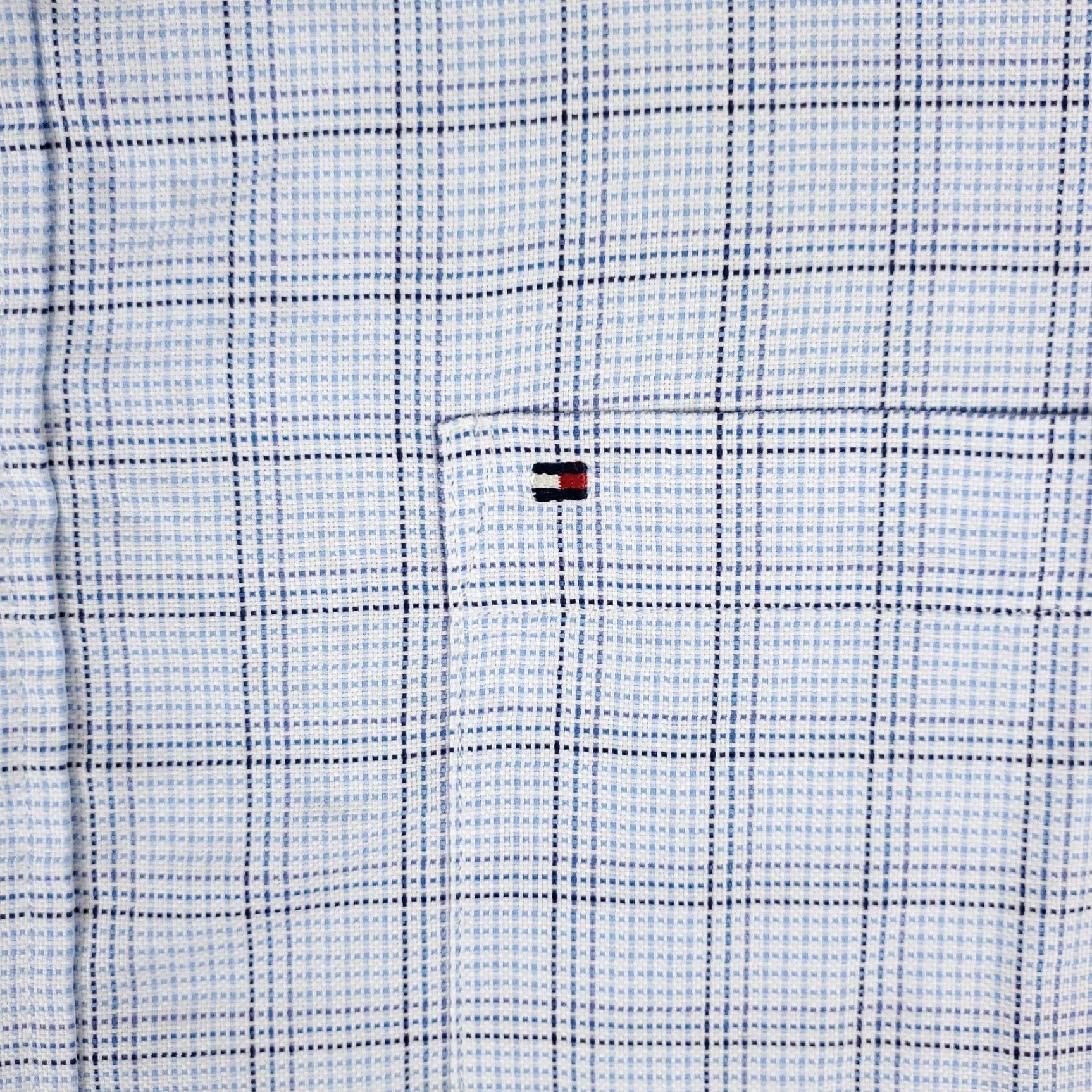 Tommy Hilfiger Tommy Hilfiger Blue Plaid Button-Up Shirt Men's Large Short Sleeve Casual Size US L / EU 52-54 / 3 - 3 Thumbnail