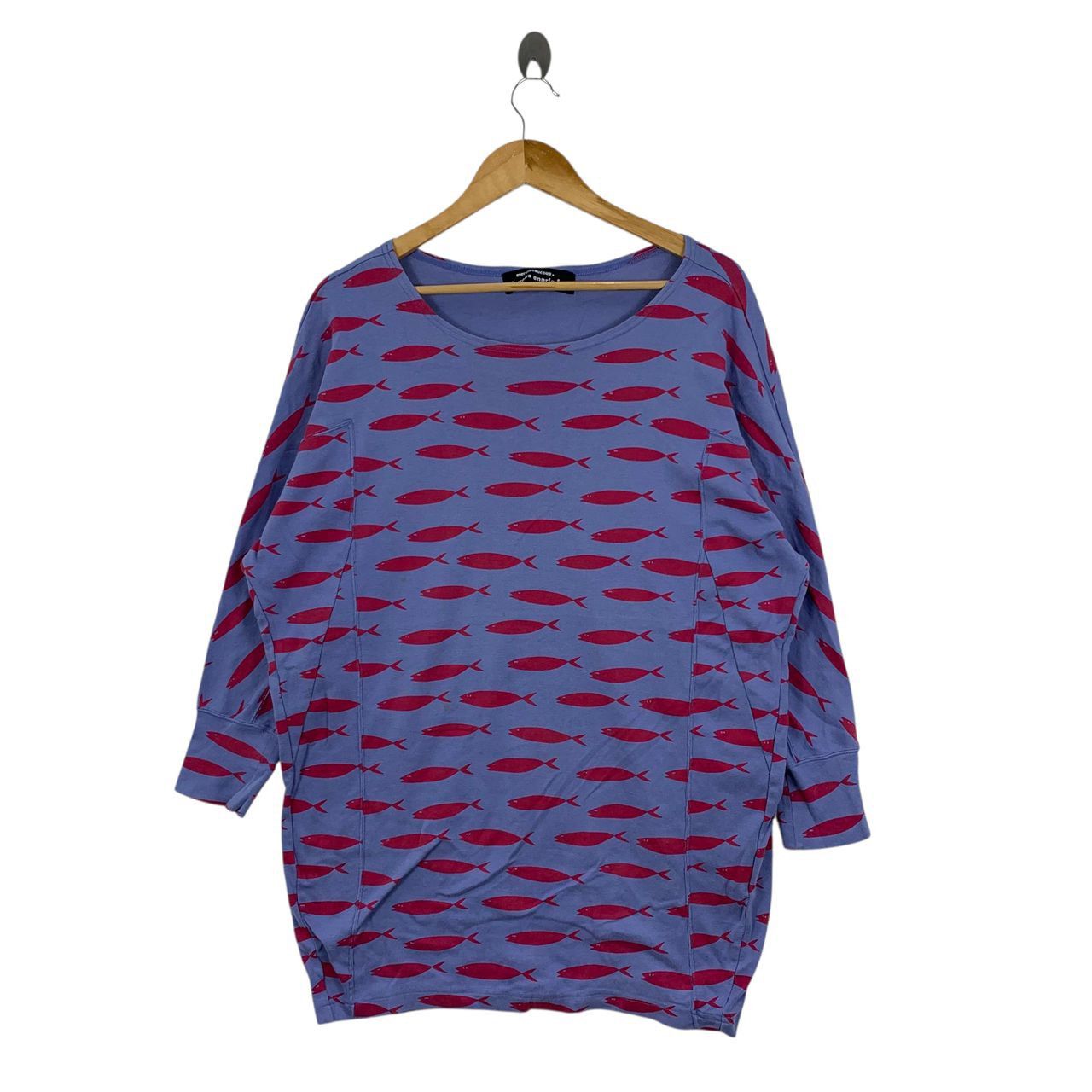 Issey Miyake Vintage MERCIBEAUCOUP ISSEY MIYAKE Overprint Fish Tshirt Size L / US 10 / IT 46 - 1 Thumbnail