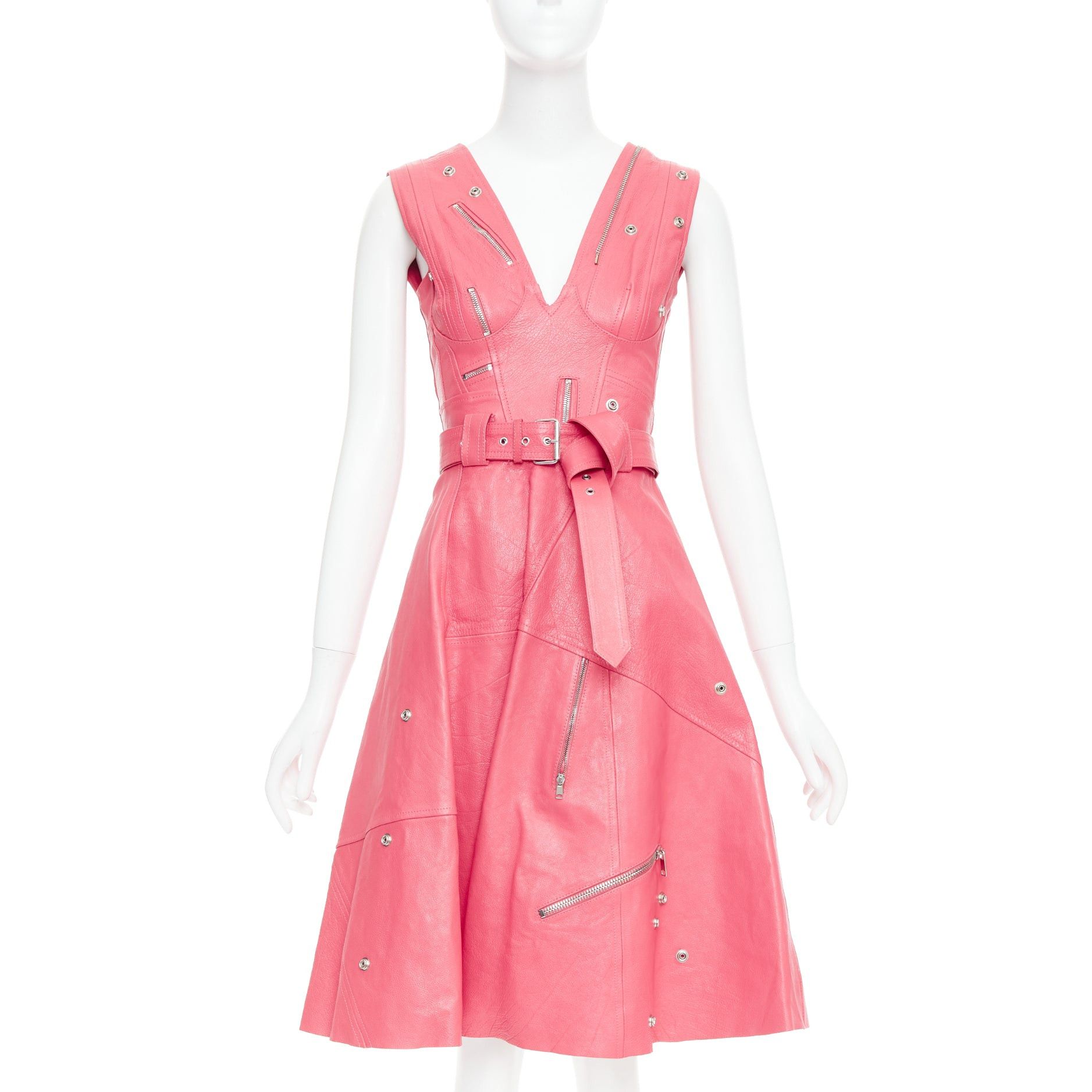 pink leather dress midi Sassy Shortcake Leather Lover Dress main image 0