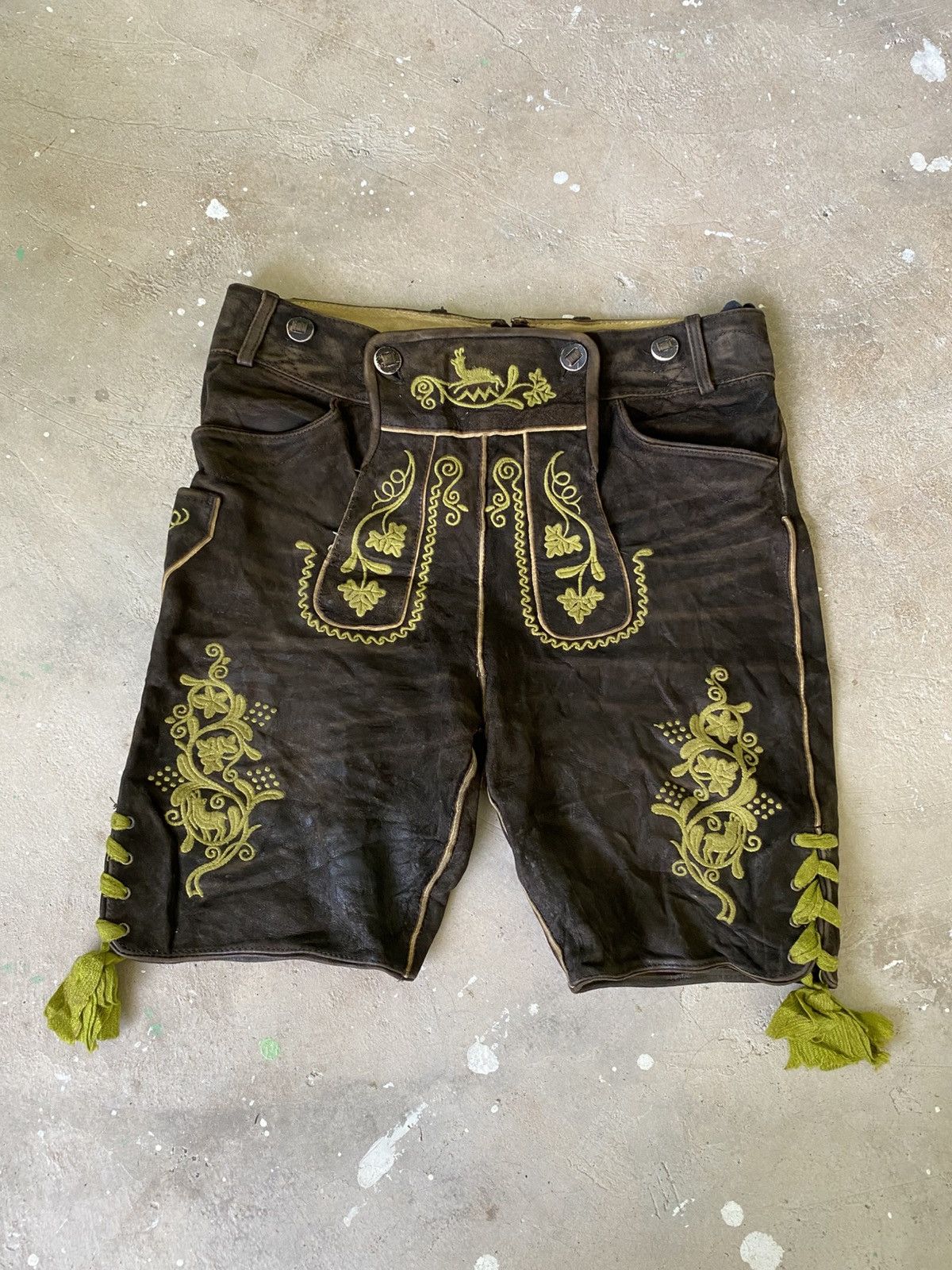 Vintage Vintage Almsach Embroidered Leather Lederhosen Size US 32 / EU 48 - 1 Thumbnail