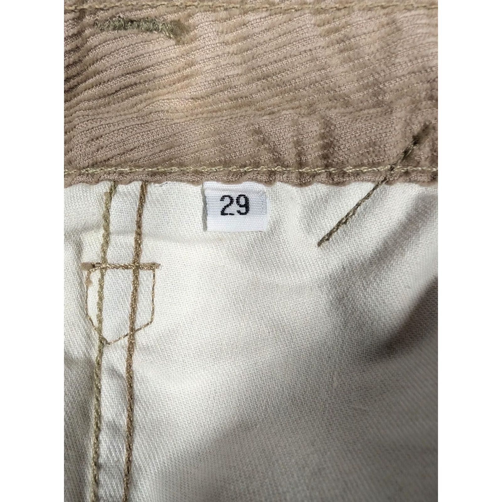 Vintage Earnest Sewn Pants Womens 29 Tan Corduroy Bootcut Low Rise Zip Fly Casual Flare Size 29" - 6 Thumbnail