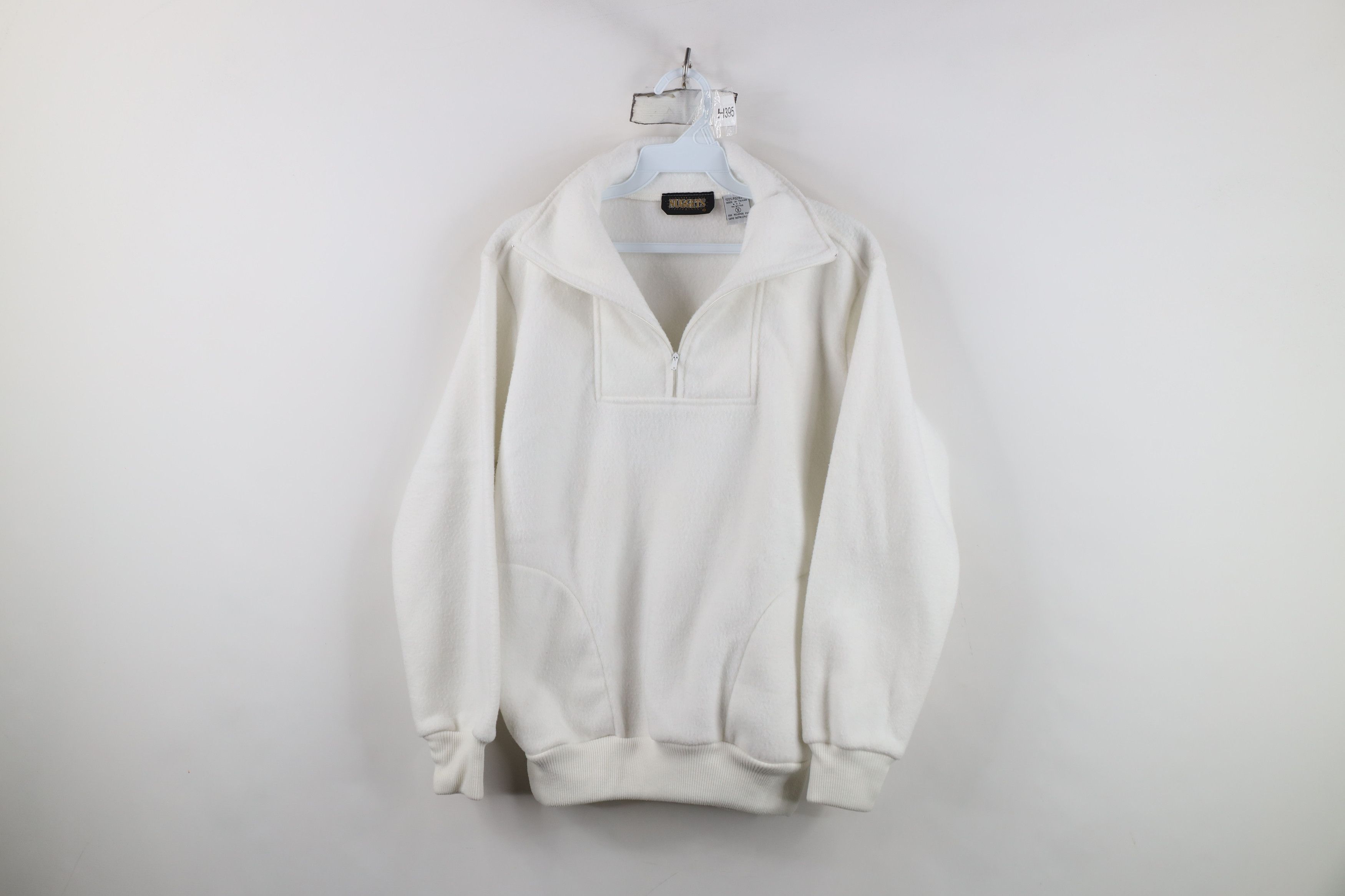Vintage Vintage 90s Streetwear Half Zip Pullover Sweater White Size S / US 4 / IT 40 - 1 Thumbnail