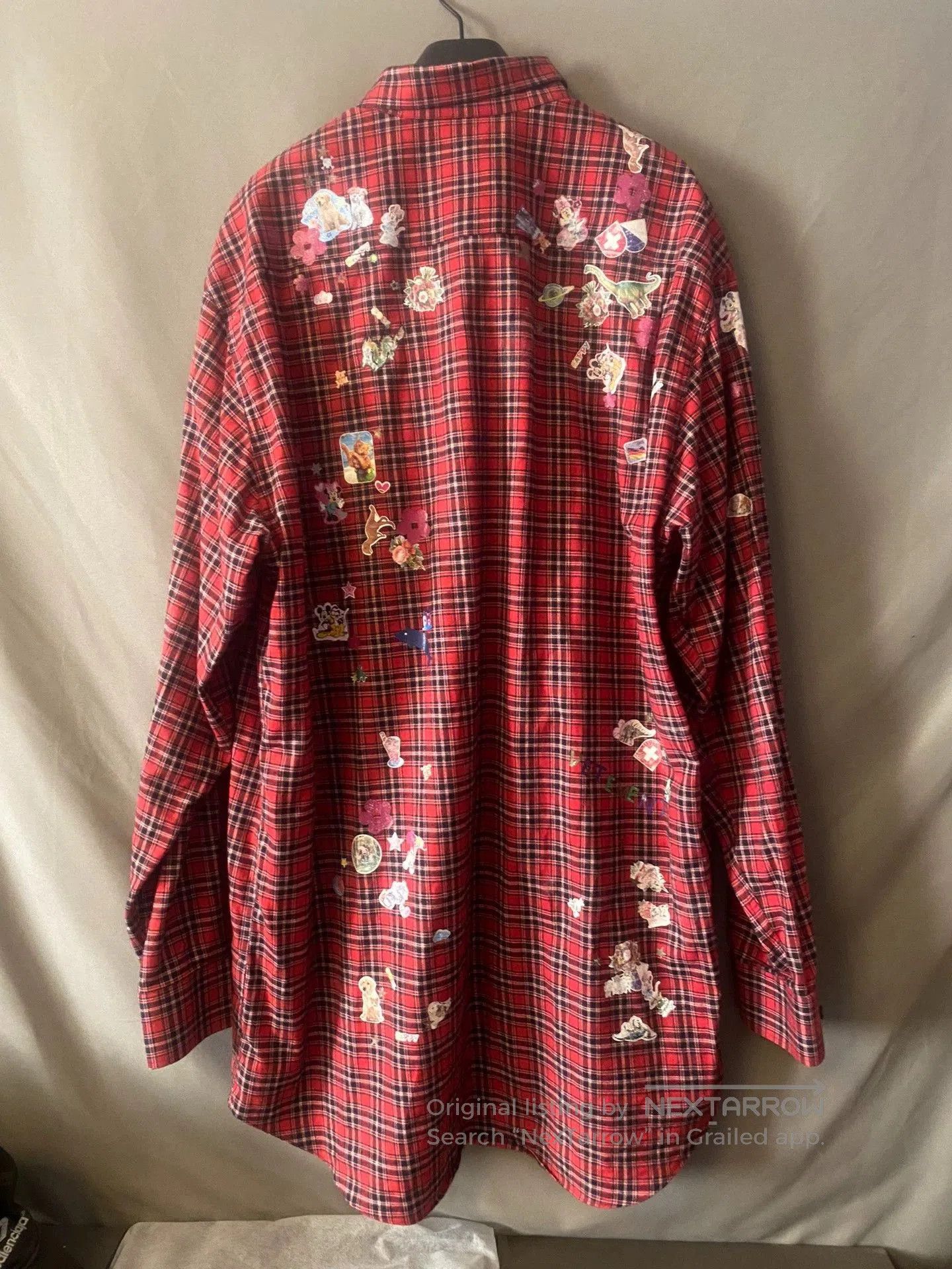 Vetements vetements red plaid shirt with stickers. Size US S / EU 44-46 / 1 - 6 Thumbnail