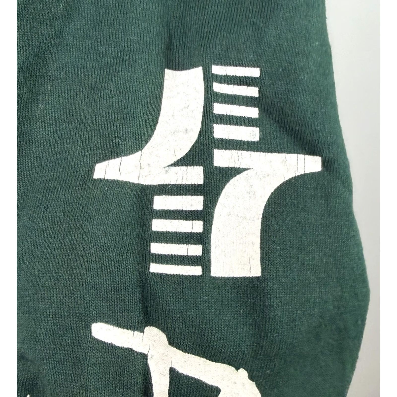 Fruit Of The Loom VINTAGE 90s Fruit of the Loom T-Shirt Mens XL Forest Green Long Sleeve Spellout Print Skater Size US XL / EU 56 / 4 - 7 Thumbnail