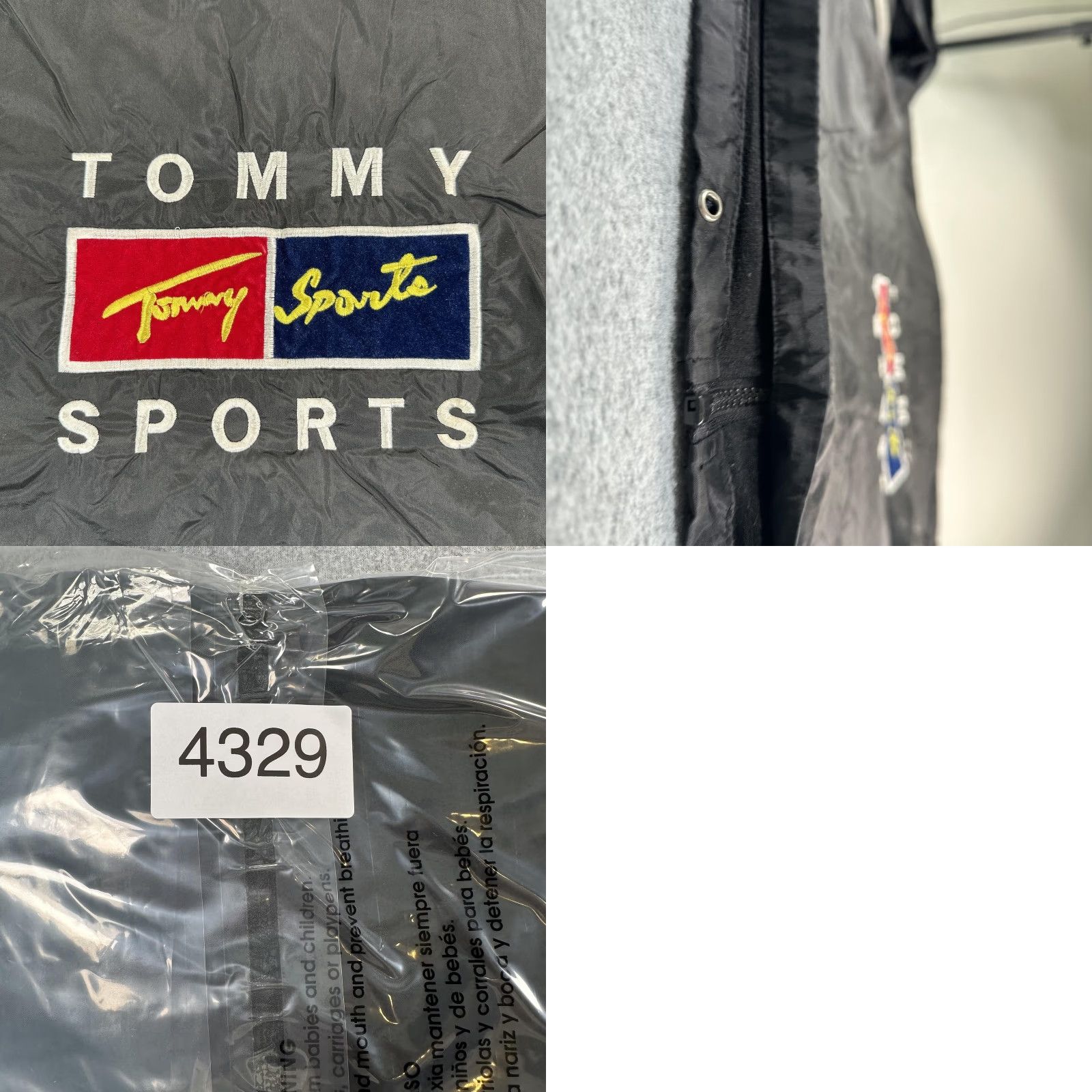 Logo 7 VINTAGE Super USA Windbreaker Jacket Mens L Black Logo Back Patch Striped Sleeves Full Zip Lined Pockets Size US L / EU 52-54 / 3 - 10 Thumbnail