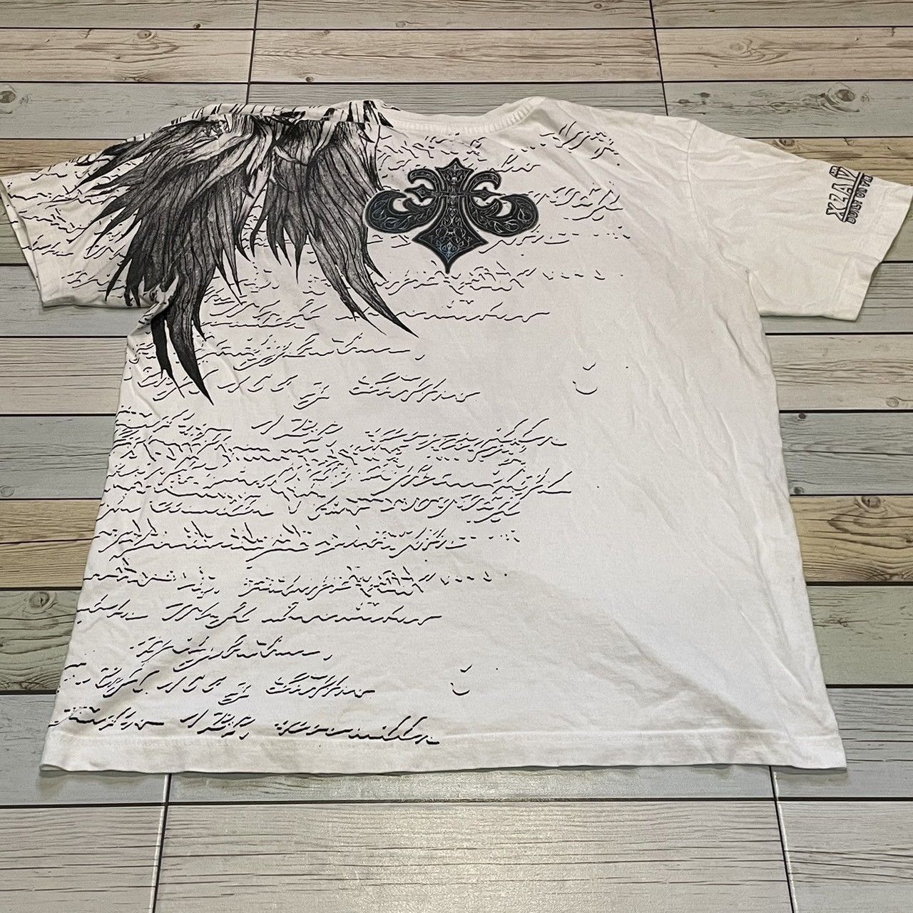 Affliction × Ed Hardy × Tapout Rare Xzavier Wings Cross Tee Y2K Affliction Style Size US M / EU 48-50 / 2 - 3 Thumbnail