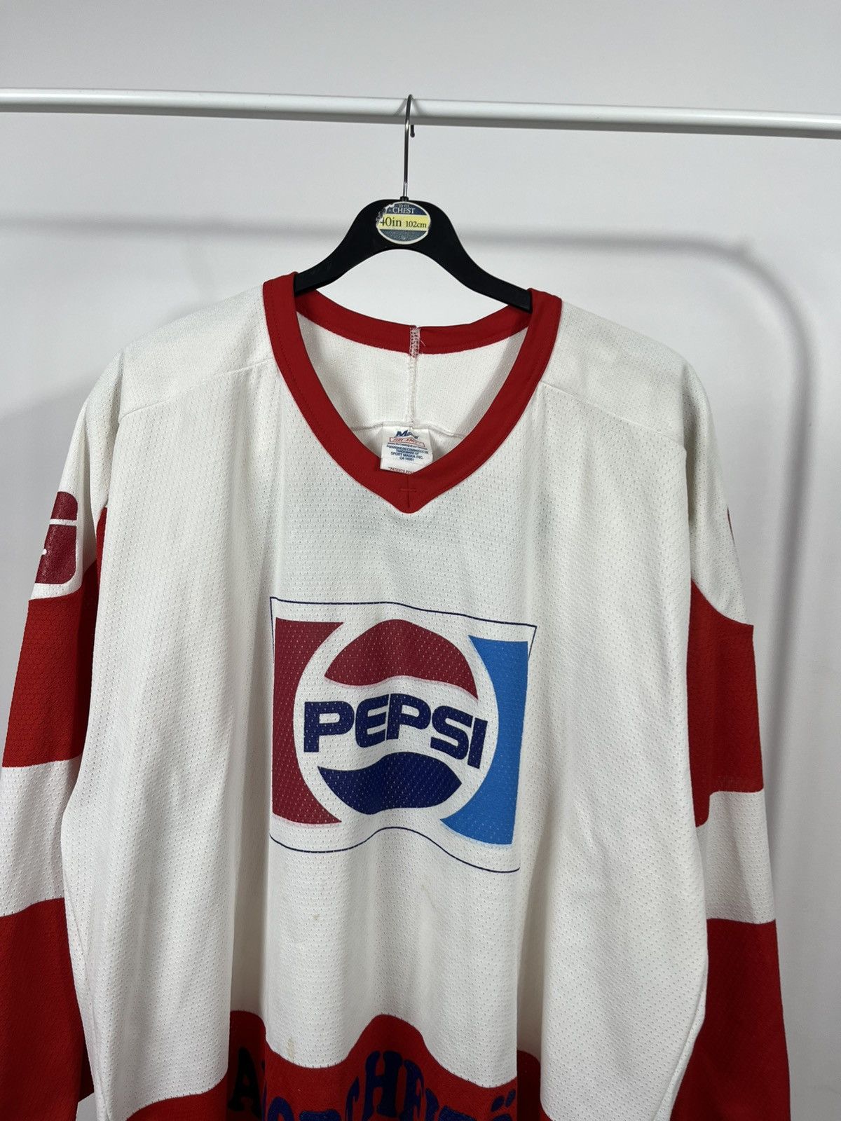 Ccm Vintage Pepsi Hockey Jersey Scarsini #44 Maska TG/XL Canada Size US XL / EU 56 / 4 - 2 Thumbnail