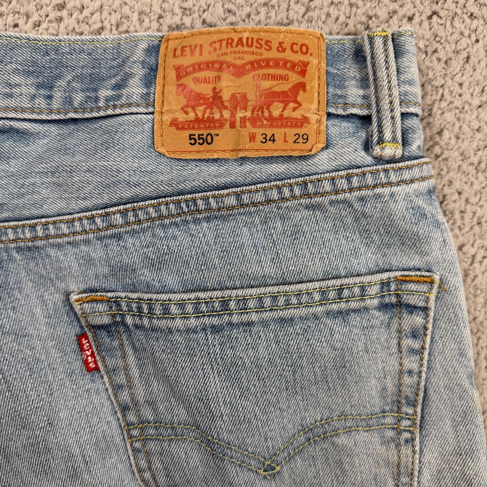 Levi's Levis 550 Relaxed Fit Jeans 34x29 Light Wash Distressed Size US 34 / EU 50 - 5 Thumbnail