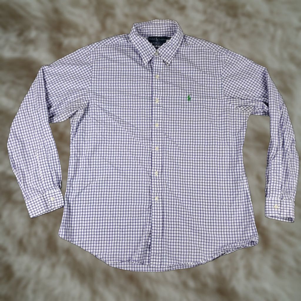 Ralph Lauren VINTAGE? No. Ralph Lauren Shirt Mens XL Purple Check Pony Casual Button Up Long Sleeve Size US XL / EU 56 / 4 - 1 Thumbnail