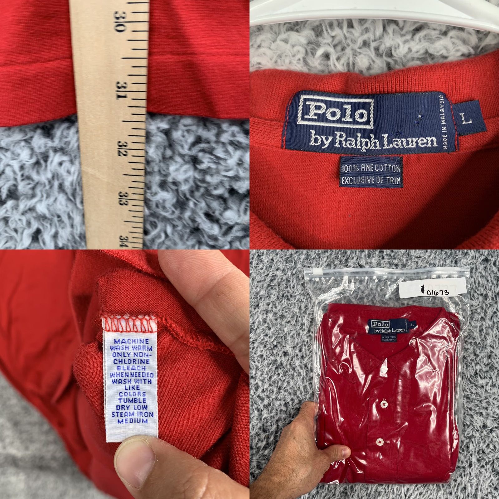 Polo Ralph Lauren VINTAGE Polo Ralph Lauren Polo Shirt Mens Large Red Plaid Shield Logo Embroidered 100% Cotton Short Sleeve Collared Button Regular Fit Ships? Size US L / EU 52-54 / 3 - 8 Thumbnail