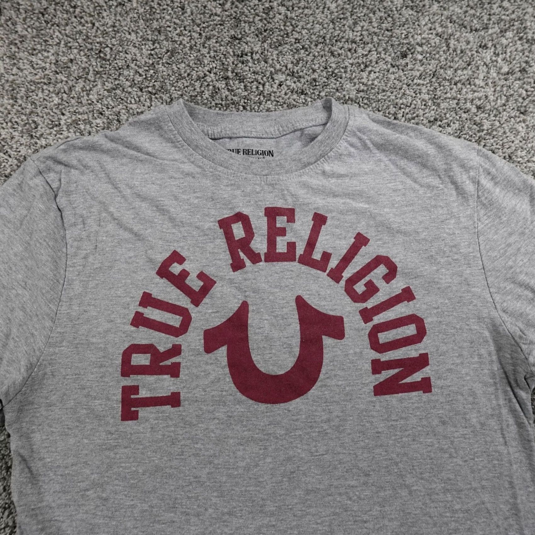 True Religion True Religion Shirt Mens M Gray Graphic Horseshoe Spell Out Logo Crewneck Tee Size US M / EU 48-50 / 2 - 3 Thumbnail