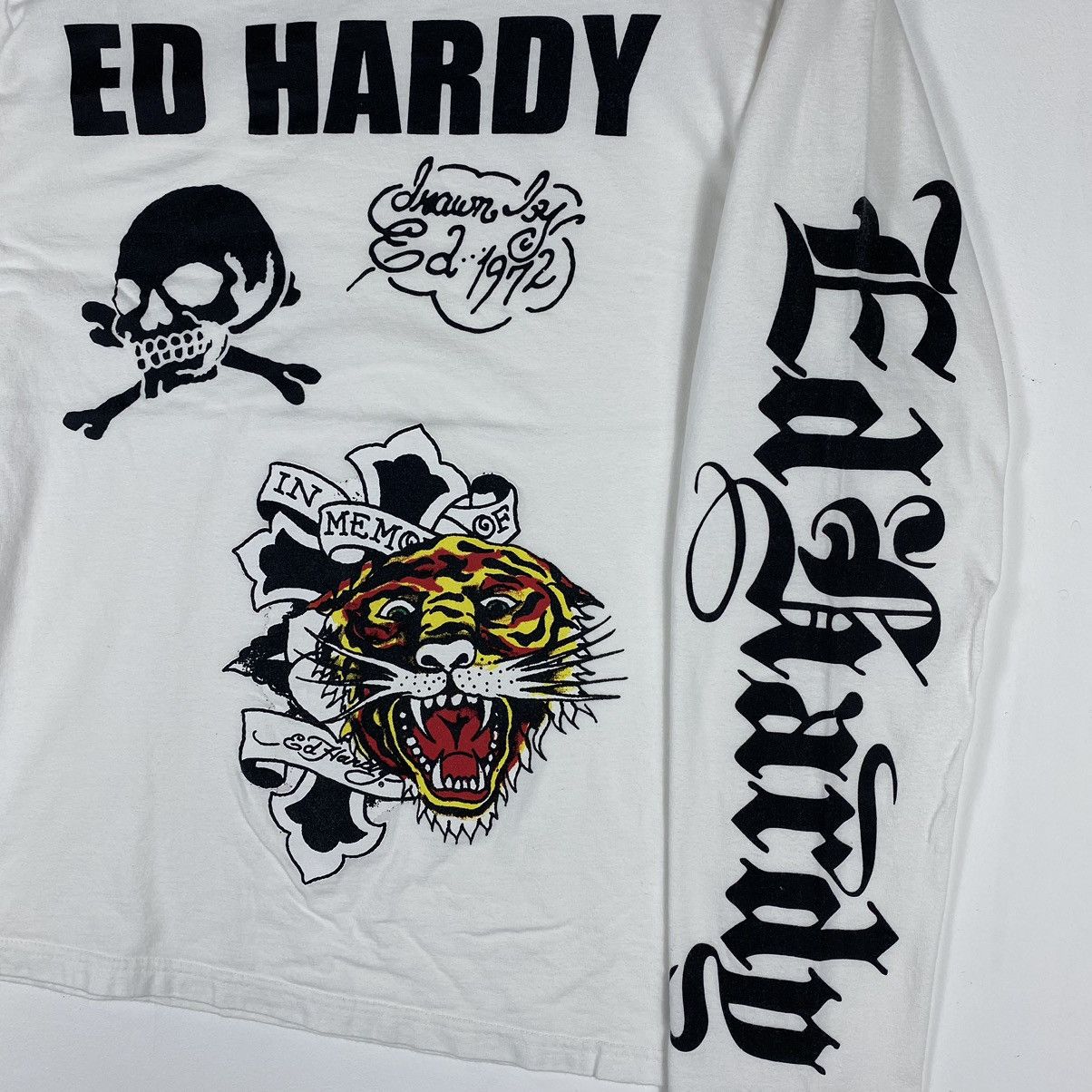Ed Hardy ED HARDY Drawn By Ed Hardy Tattoo Long Sleeve Women Tee Size XL / US 12-14 / IT 48-50 - 6 Thumbnail