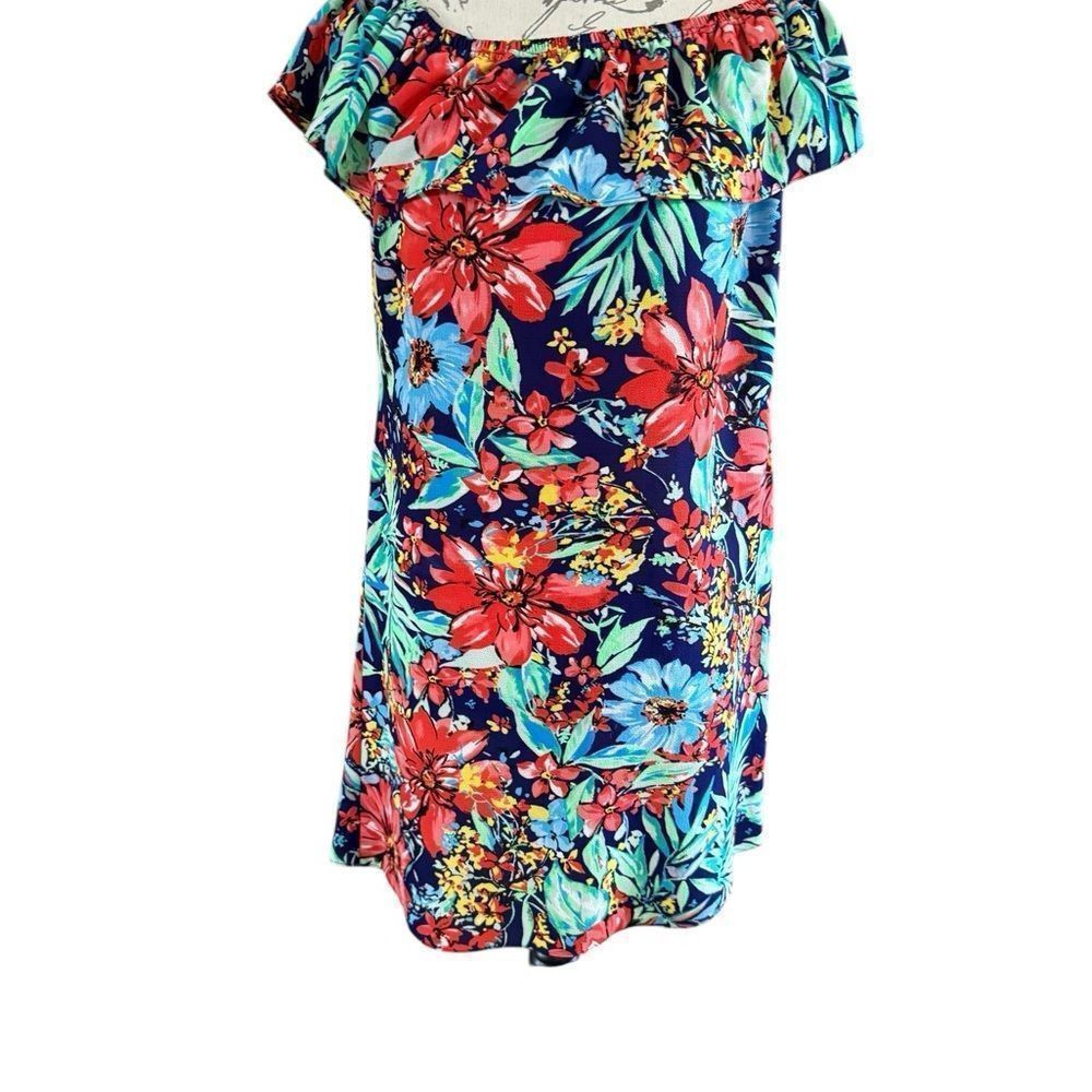 Other Chetta B Red and Blue Ruffled Tiered Sundress Size M / US 6-8 / IT 42-44 - 1 Thumbnail