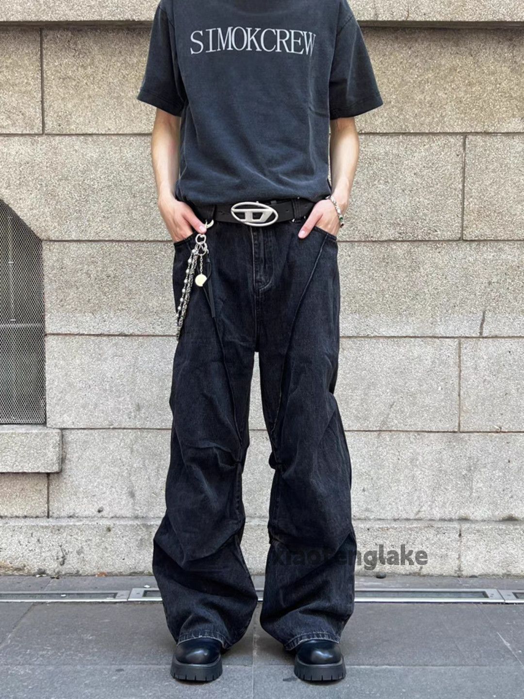Jean × Vintage washed faded cleanfit yuppie bootcut pleated flared jeans Size US 34 / EU 50 - 1 Thumbnail