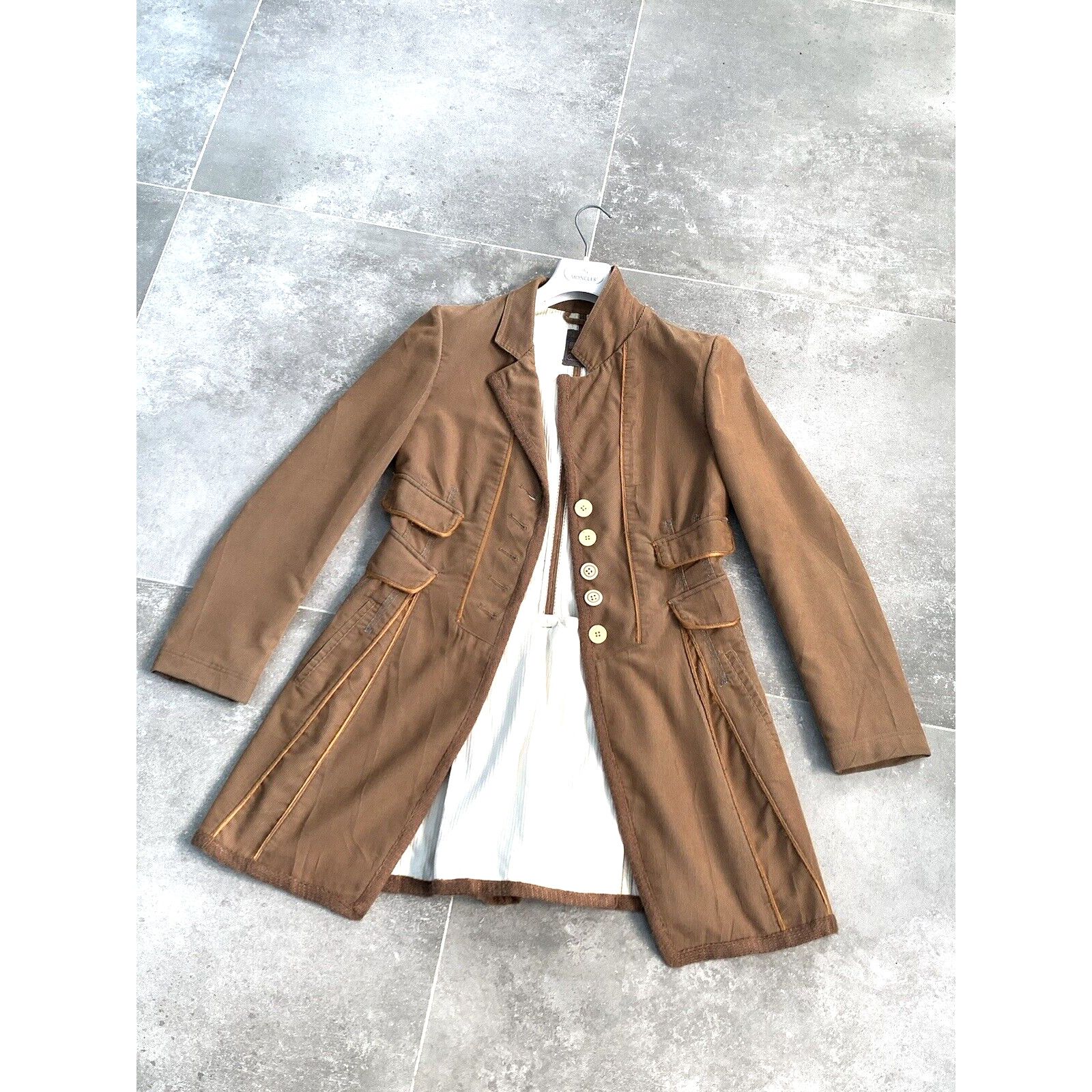 Designer × Marithe + Francois Girbaud MARITHE FRANCOIS GIRBAUD Corduroy Trench Coat UK 10 EU 38 SM Size M / US 6-8 / IT 42-44 - 5 Thumbnail