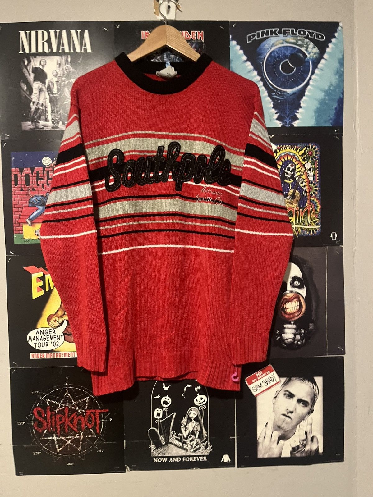 Southpole Y2K SouthPole Embroidered Knit Oversized Stripped Sweater Size US M / EU 48-50 / 2 - 1 Thumbnail
