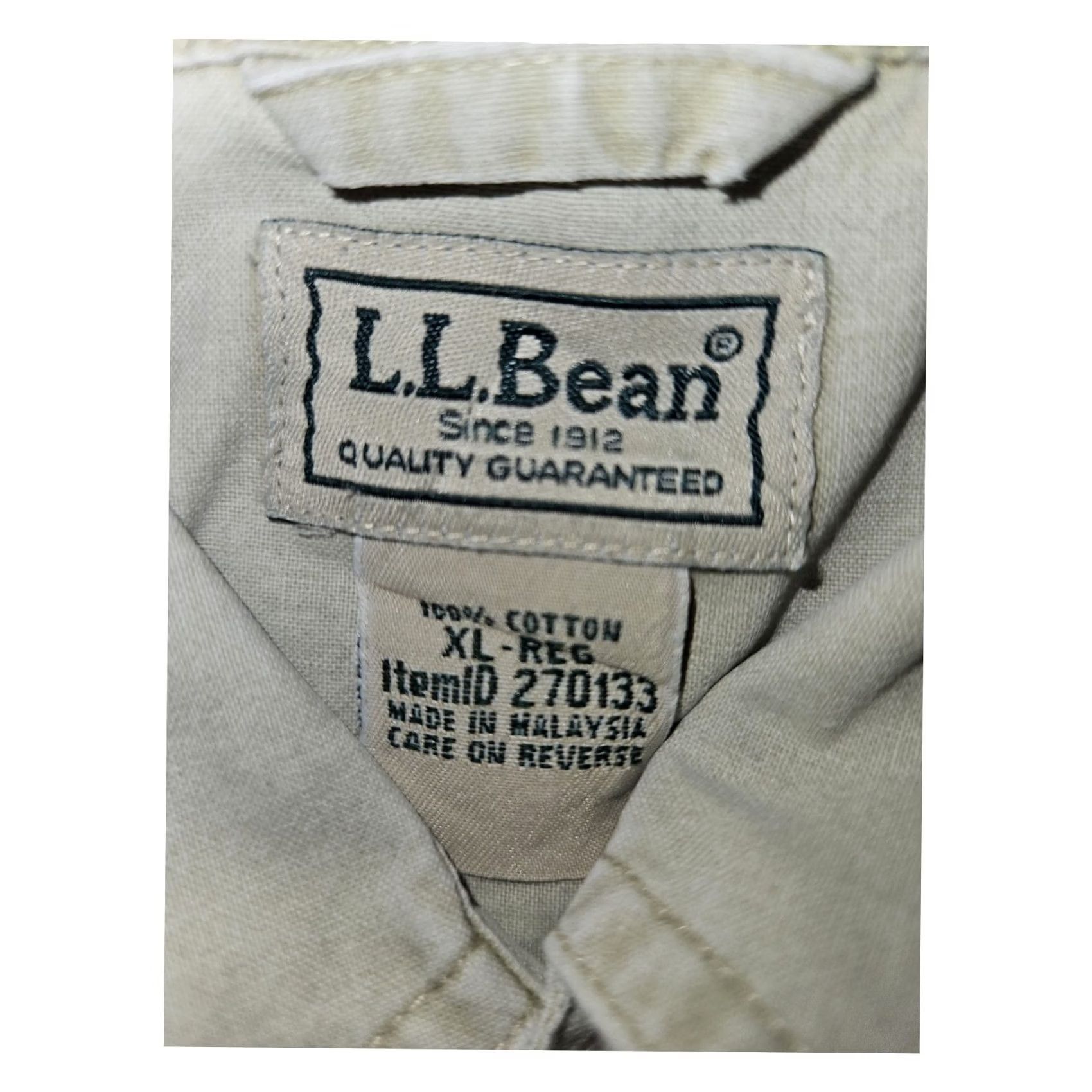 Vintage L.L. Bean Button-Up Shirt Long Sleeve Men's XL Ivory Solid Cotton Button Closure Pockets Traditional Fit Outdoor Fishing Size US XL / EU 56 / 4 - 2 Thumbnail