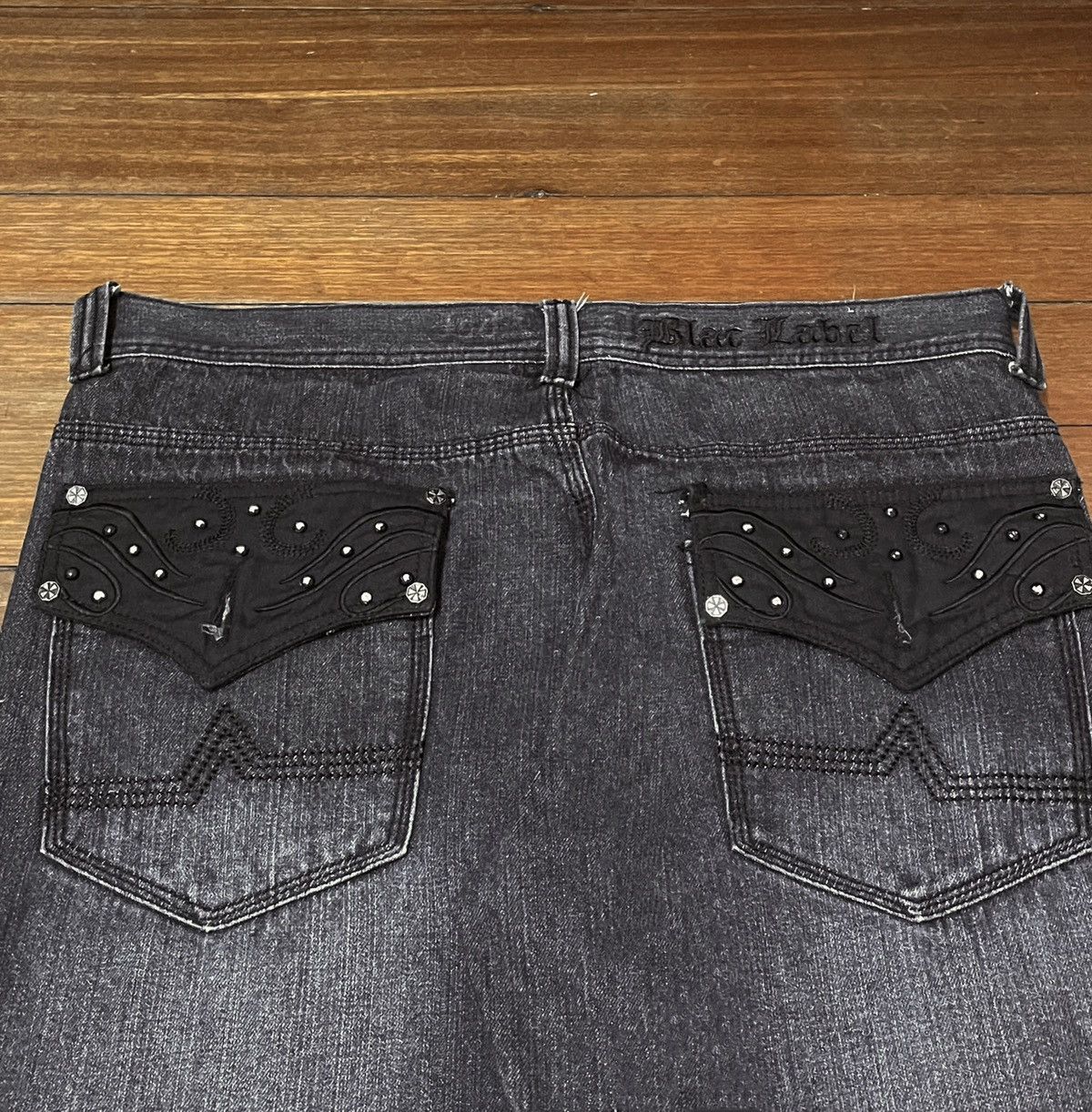 Designer × Vintage Rare Design Vintage Brand Blar Label Jeans 2000s Size US 36 / EU 52 - 4 Thumbnail