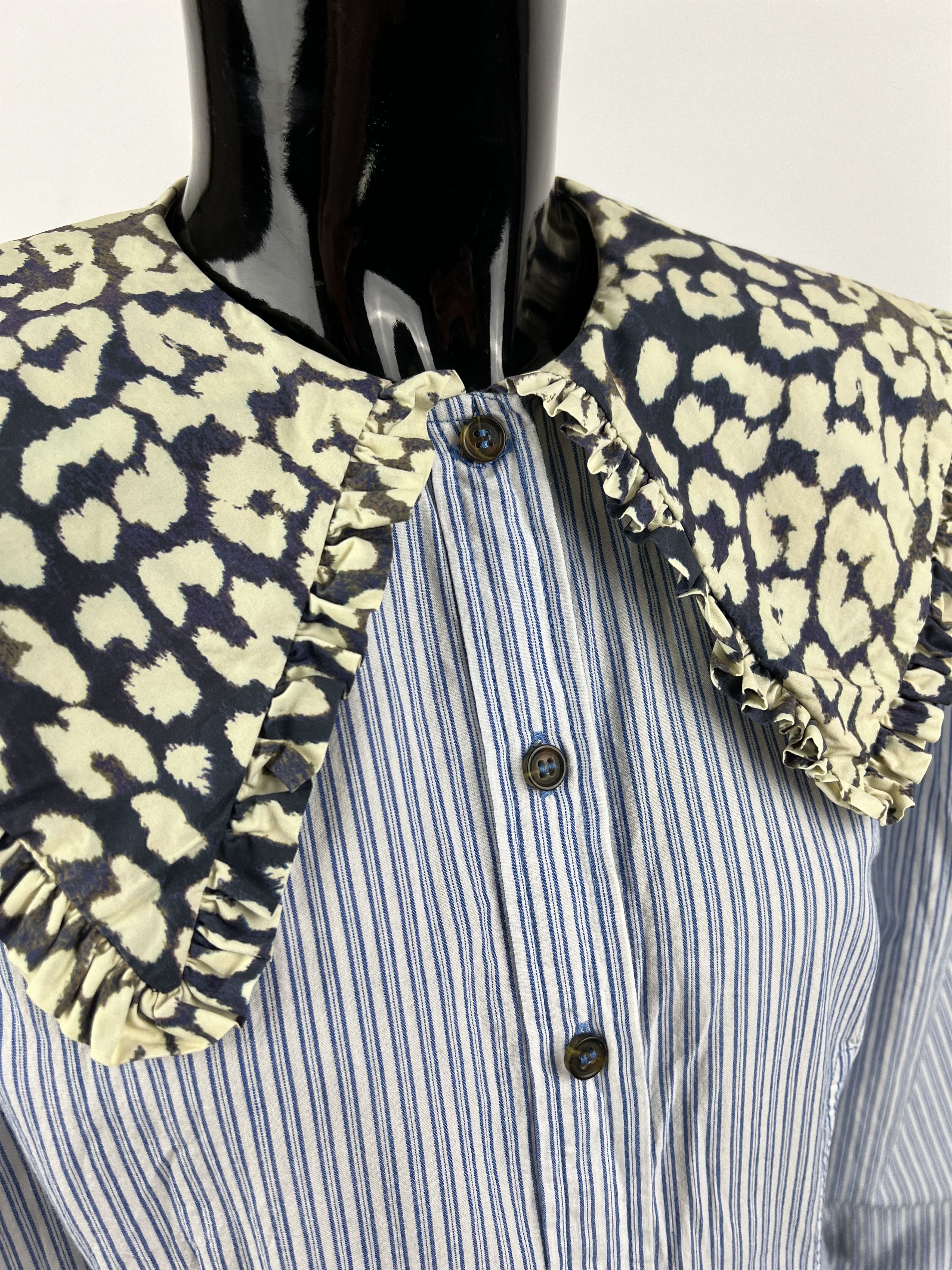 Ganni Ganni Collar Ruffle Gingham Striped Shirt Blouse Size 36 Size S / US 4 / IT 40 - 10 Thumbnail