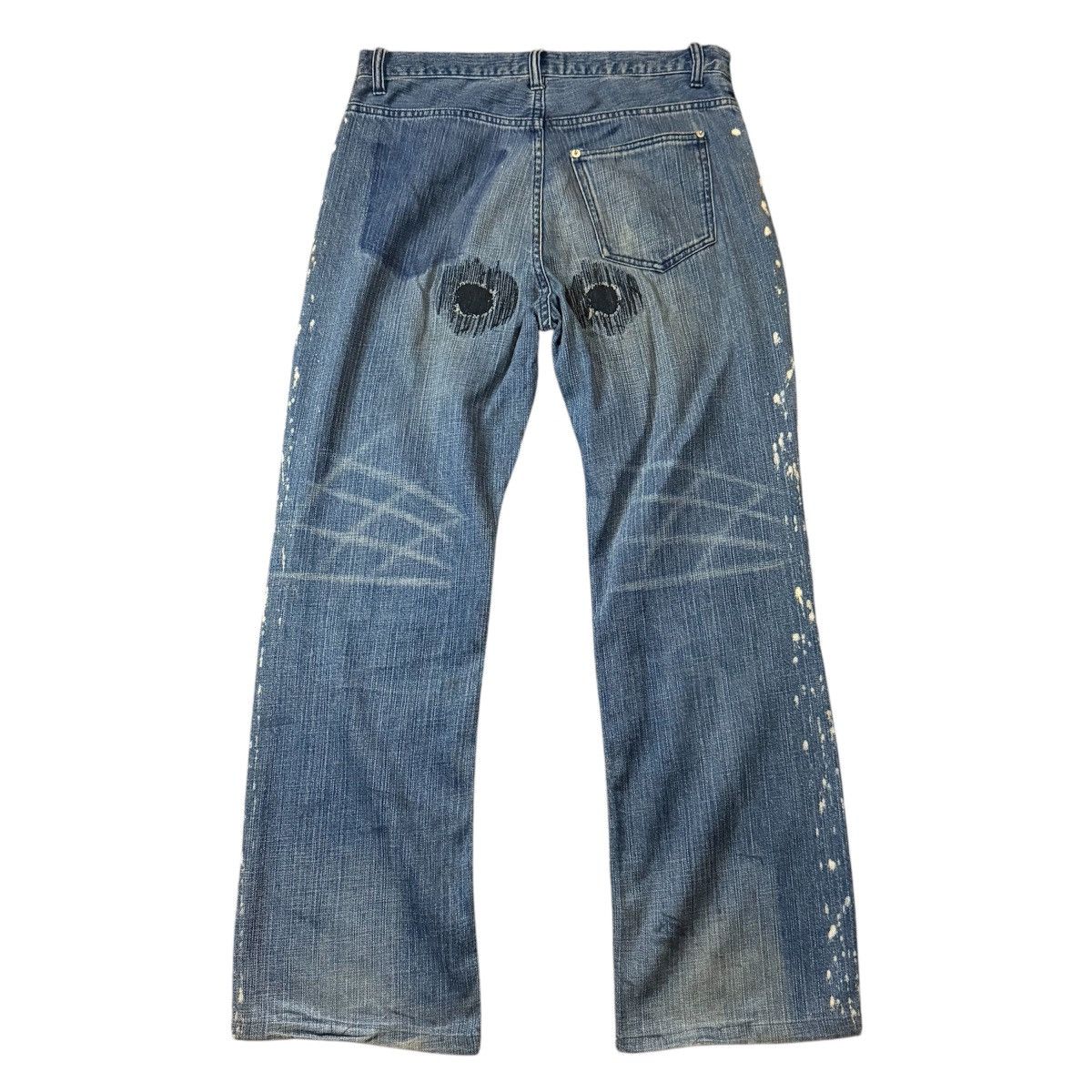 Fashion Victim Archive Wideleg Paint Exhibitionist Distressed y2k Denim Size US 31 - 2 Thumbnail