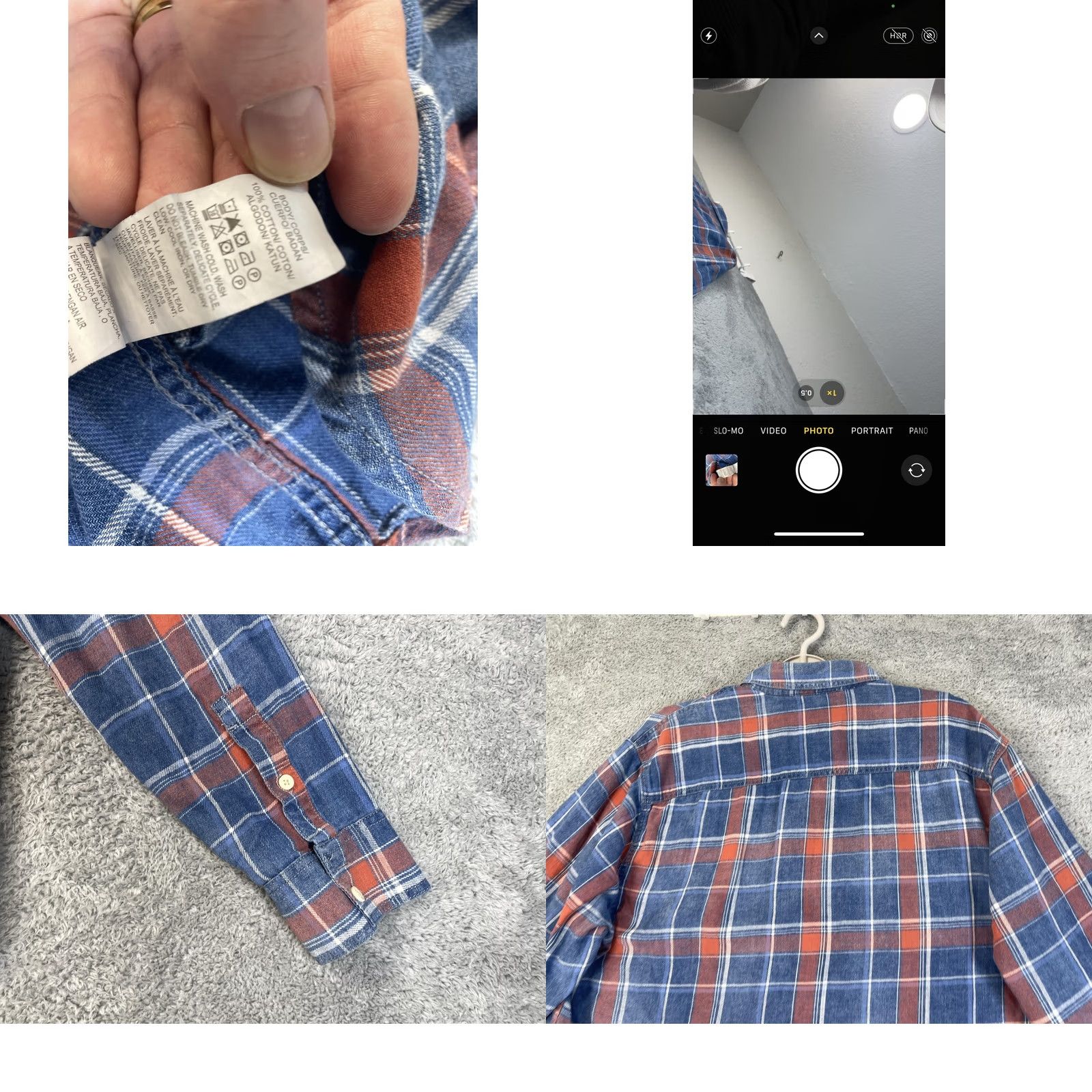Lucky Brand VINTAGE Lucky Brand Shirt Mens Large Blue Orange Plaid Flannel True Indigo 7MD41343 Size US L / EU 52-54 / 3 - 9 Thumbnail