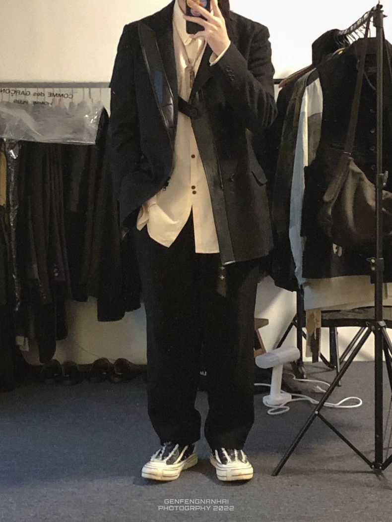 Yohji Yamamoto Yohji Yamamoto 13aw asymmetrical zipper leather suit-2505 Size US L / EU 52-54 / 3 - 5 Thumbnail