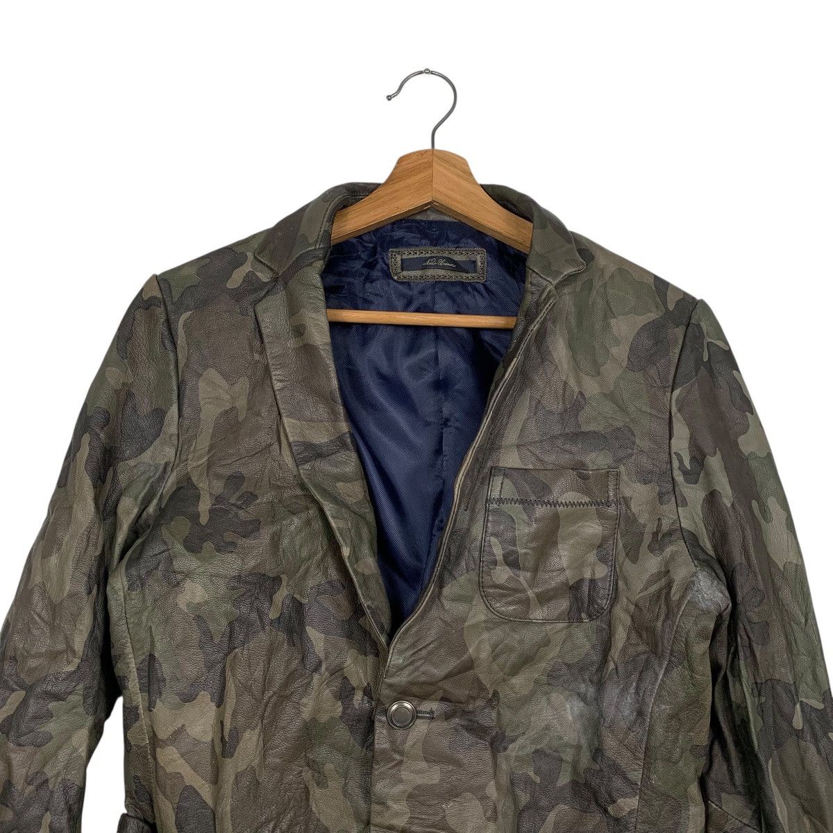 NANO universe Japanese Brand Nano Universe Camo Leather Jacket Size US XS / EU 42 / 0 - 2 Thumbnail