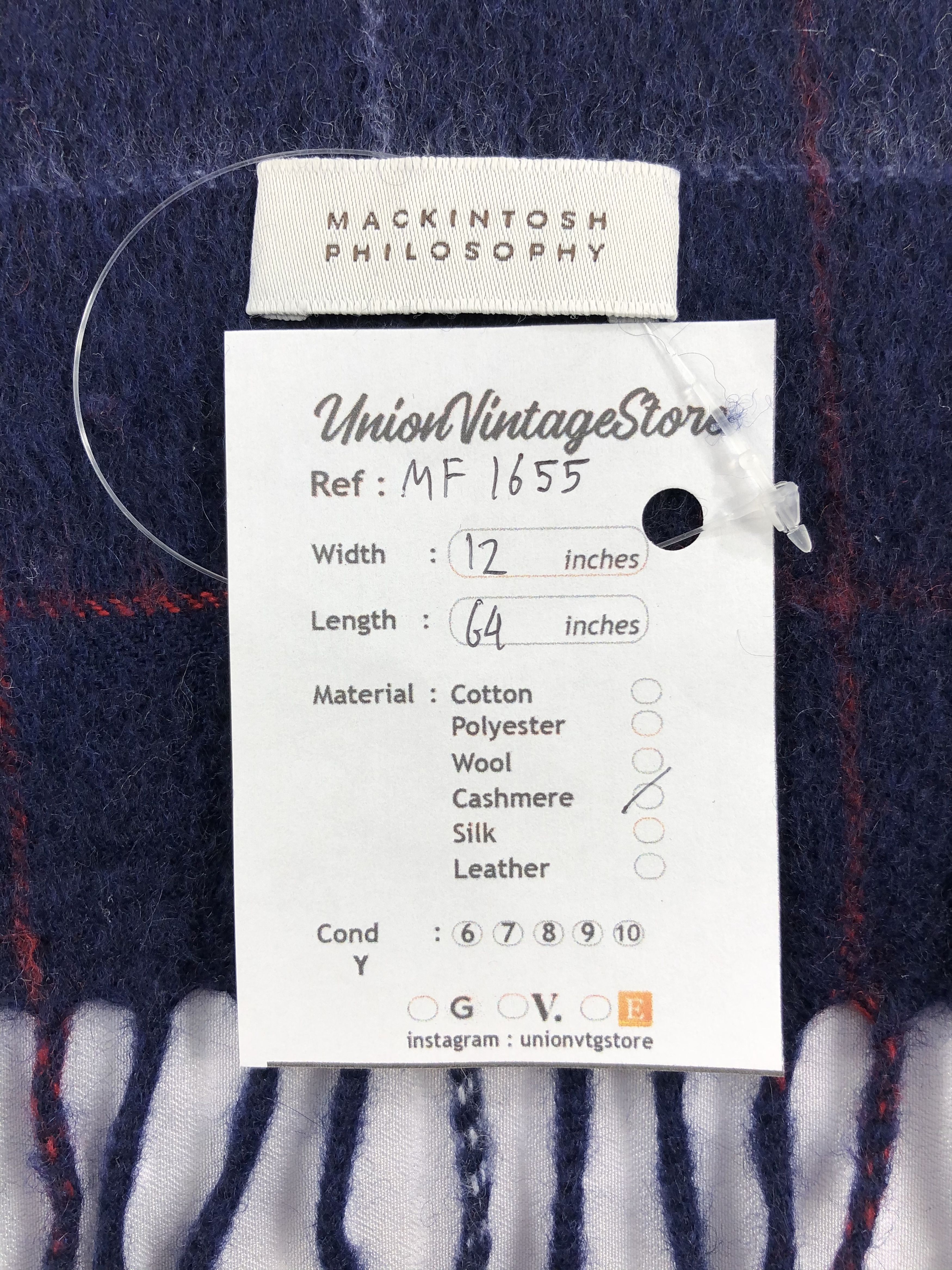 Mackintosh Vintage Mackintosh Philosophy Scarf/Muffler/Neckwear MF1655 Size ONE SIZE - 6 Thumbnail