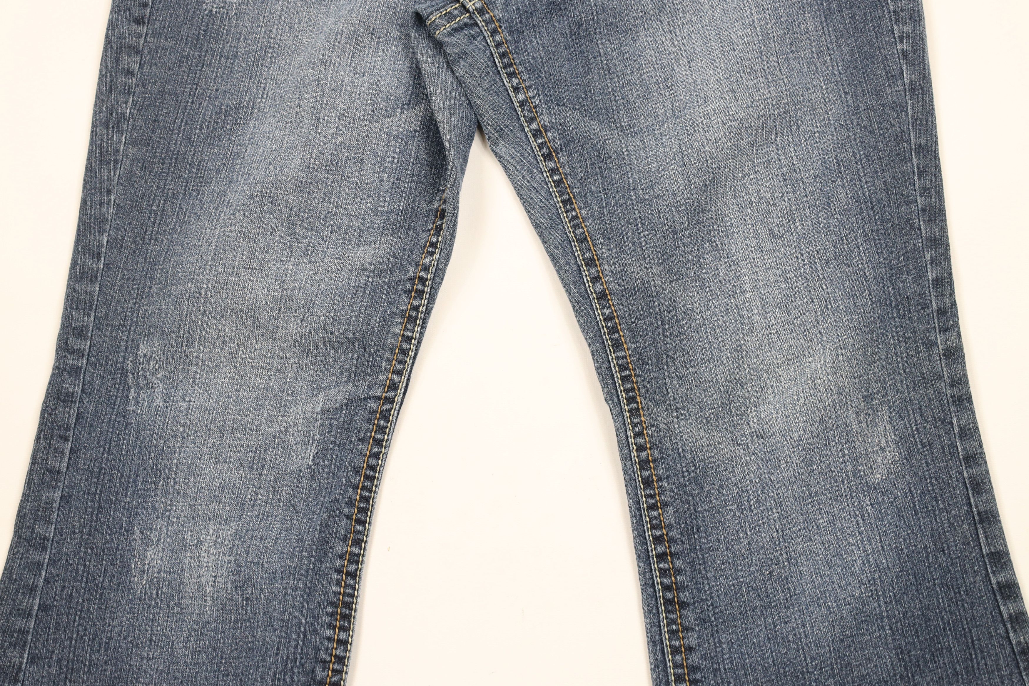 Vintage Vintage Y2K Streetwear Thick Stitch Flared Denim Jeans Size 40" / US 18 - 3 Thumbnail