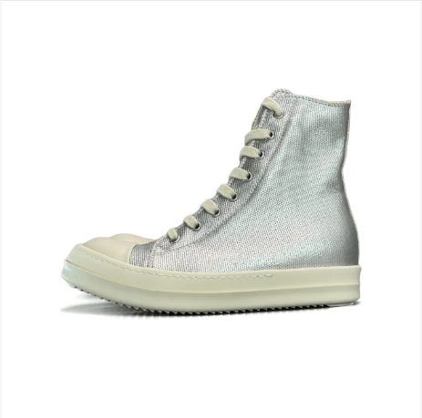 Rick Owens Rick Owens Silver High Canvas Sneakers Size 36 Size US 6 / IT 36 - 4 Thumbnail