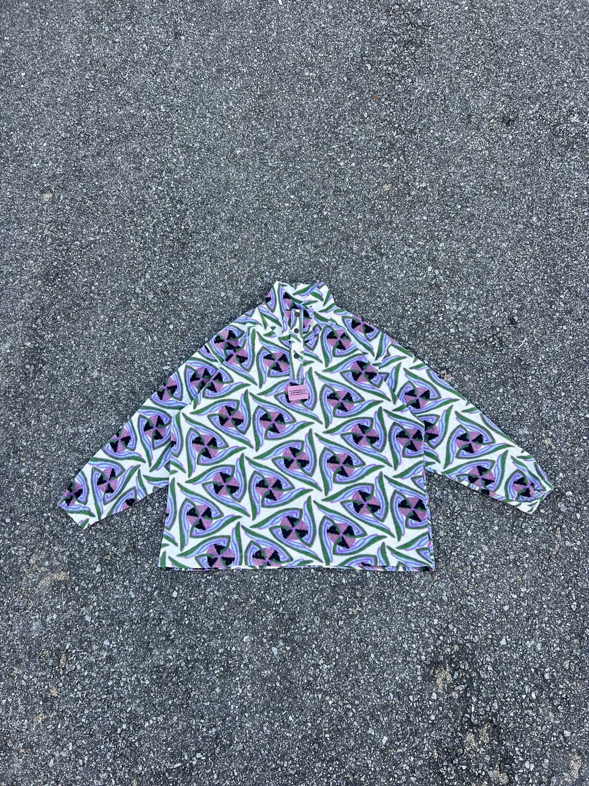 O'Neill × Vintage Vintage Half Button Fleece Jacket O’niell Fullprint Size US L / EU 52-54 / 3 - 1 Thumbnail