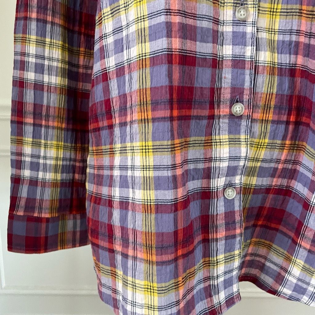 Eddie Bauer Eddie Bauer Classic Fit Plaid Button Up Shirt Red Purple Yel Size M / US 6-8 / IT 42-44 - 3 Thumbnail