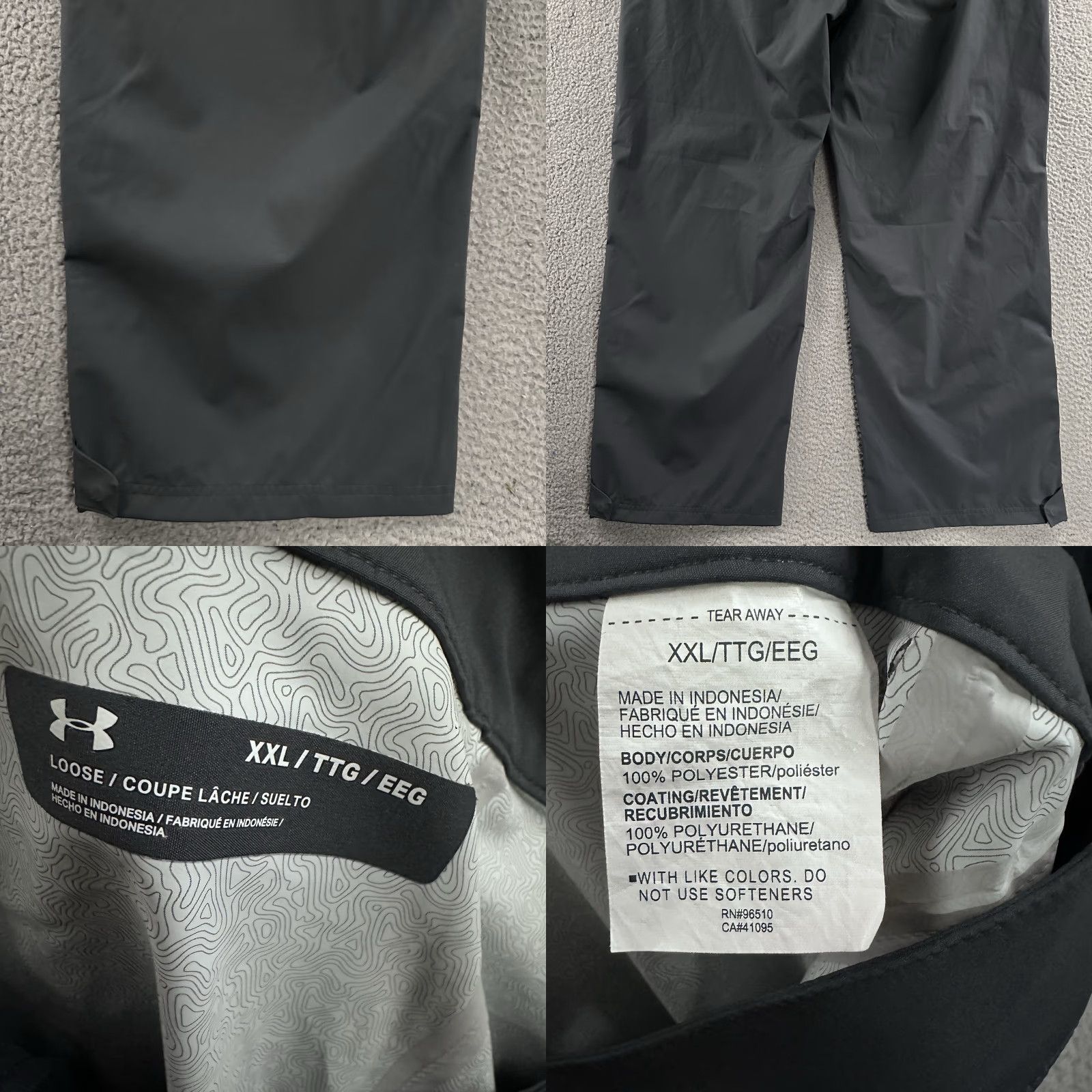 Under Armour Under Armour Mens Pants Size XXL Gray UA Storm Rain Pant Lined 100% Polyester Size US 30 / EU 46 - 10 Thumbnail