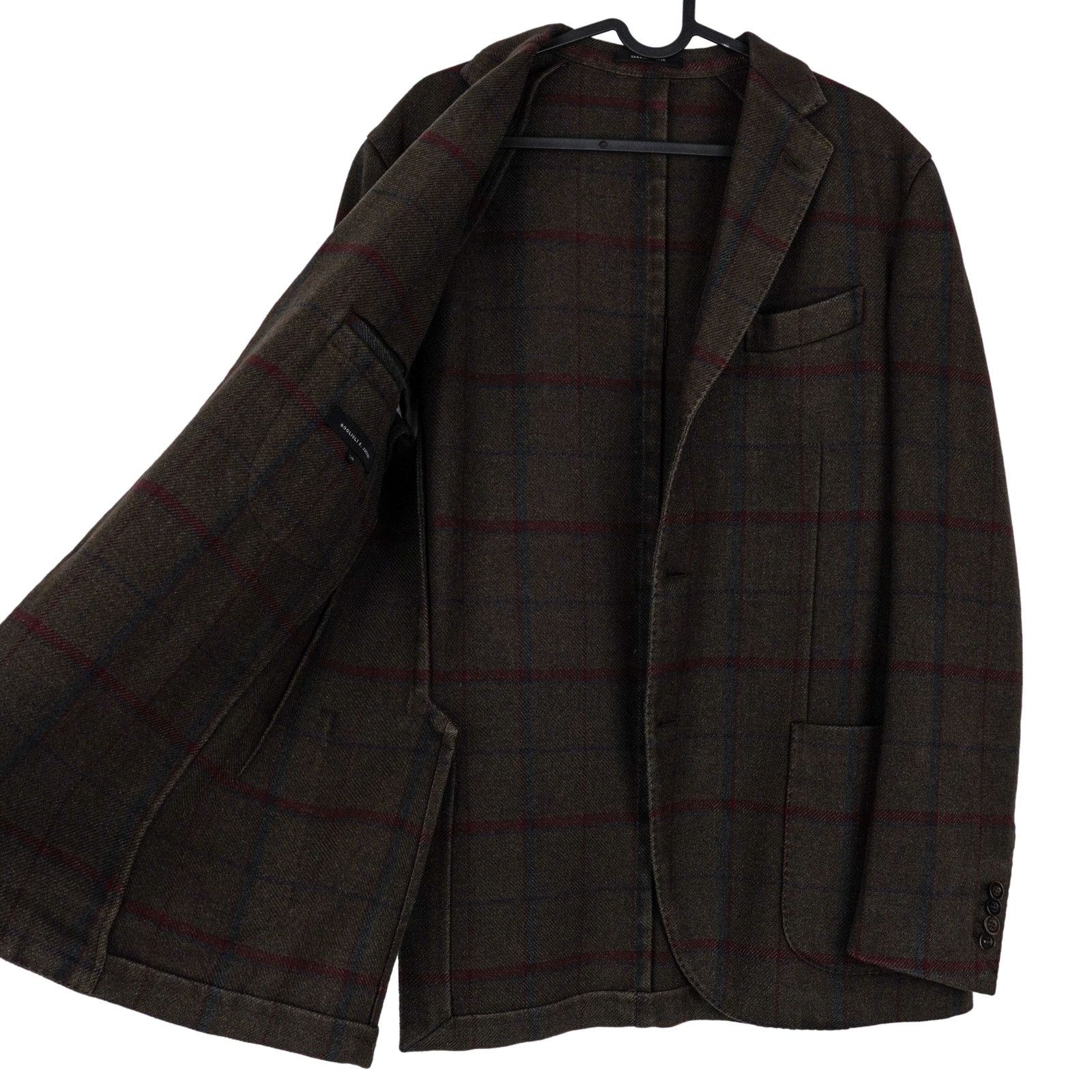 Boglioli Boglioli Brown Plaid Wool Blend Tailored Blazer K Jacket Size US L / EU 52-54 / 3 - 5 Thumbnail